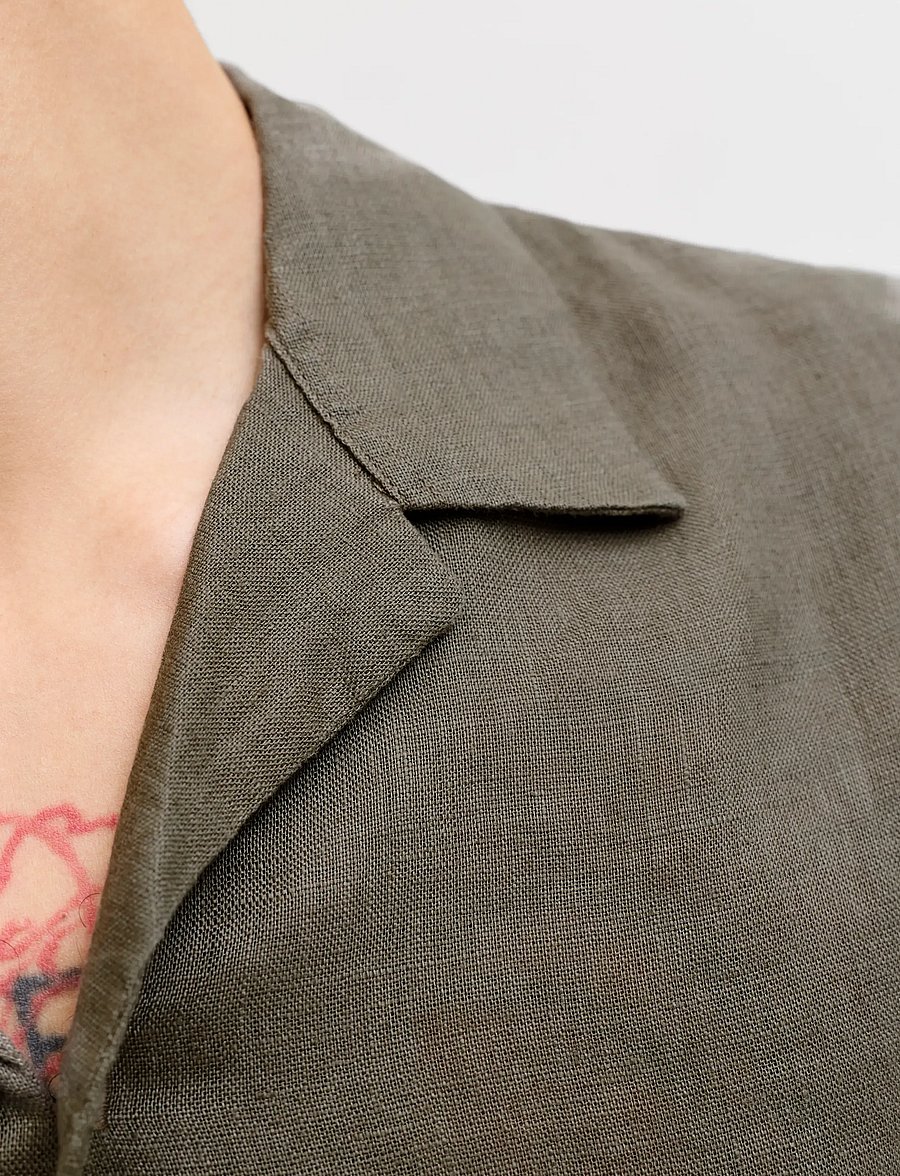 Jack & Jones - JPRBLALAWRENCE LINEN RESORT S/S SHIRT SN - leinenhemden - smokey olive - 5
