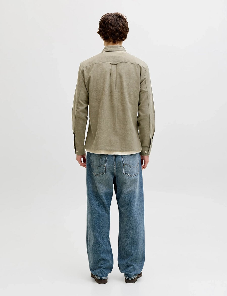 Jack & Jones - JPRBLURAYLE LINEN BLEND ZIP LS SHIRT SMU - kollektioner - mermaid - 2