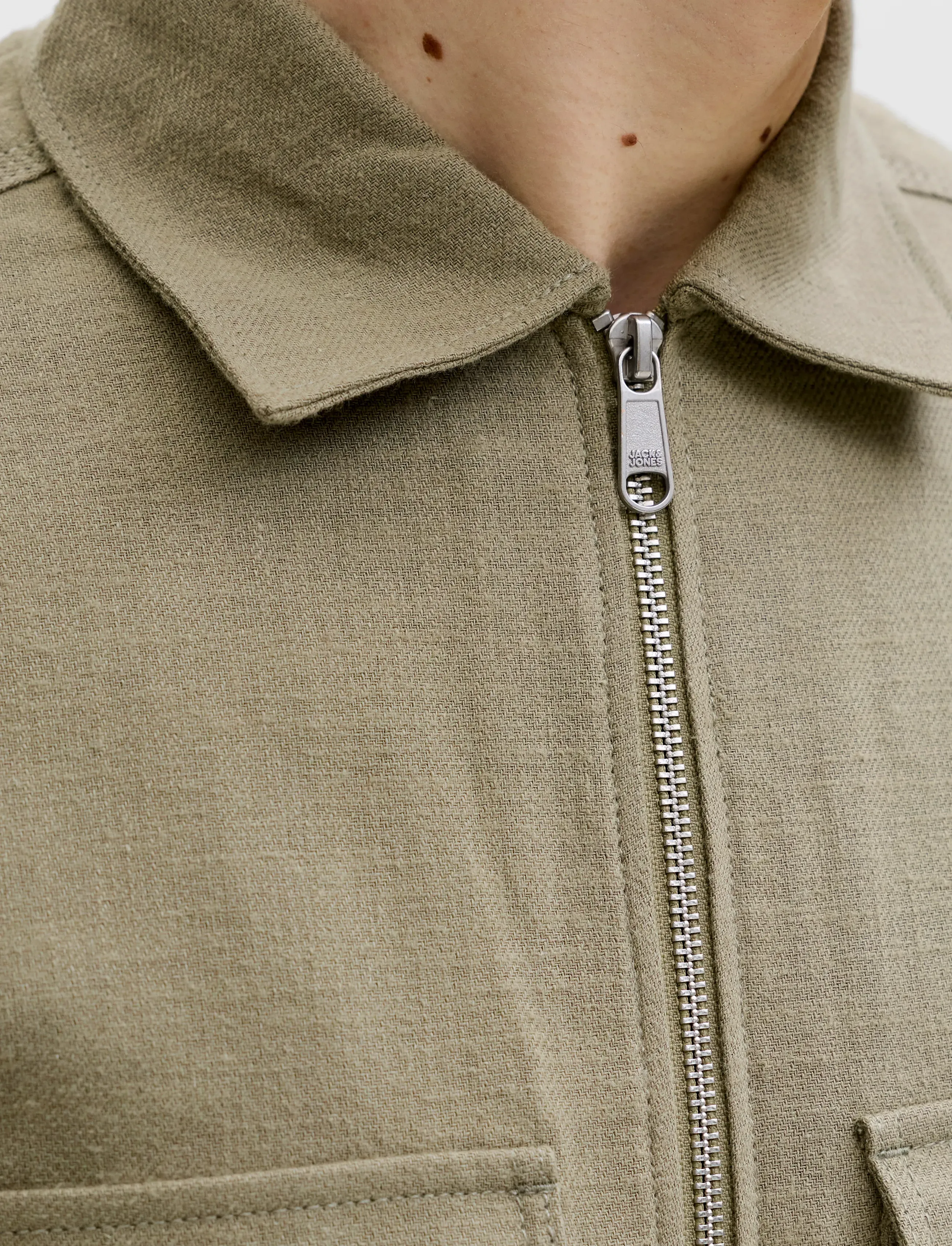 Jack & Jones - JPRBLURAYLE LINEN BLEND ZIP LS SHIRT SMU - kollektioner - mermaid - 5