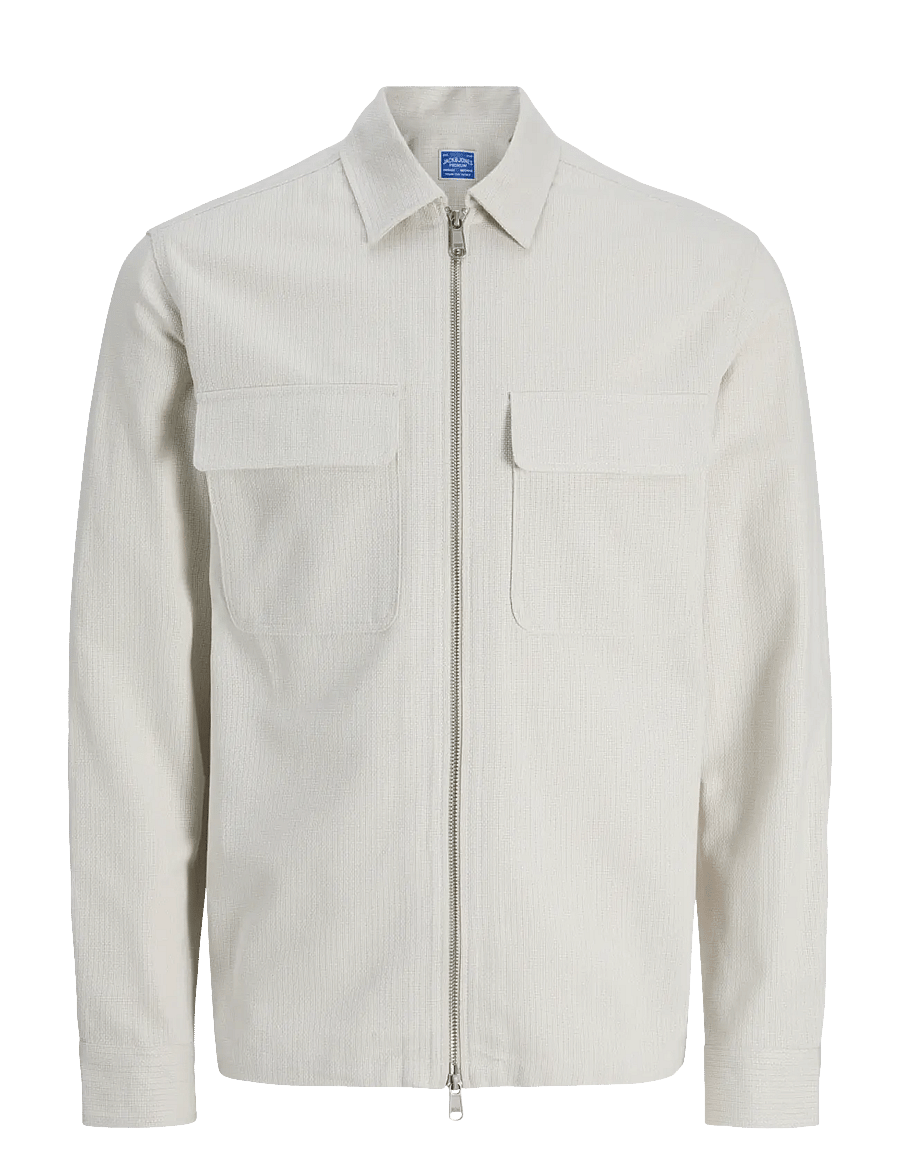 Jack & Jones - JPRBLURAYLE LINEN BLEND ZIP LS SHIRT SMU - kollektionen - moonstruck - 1