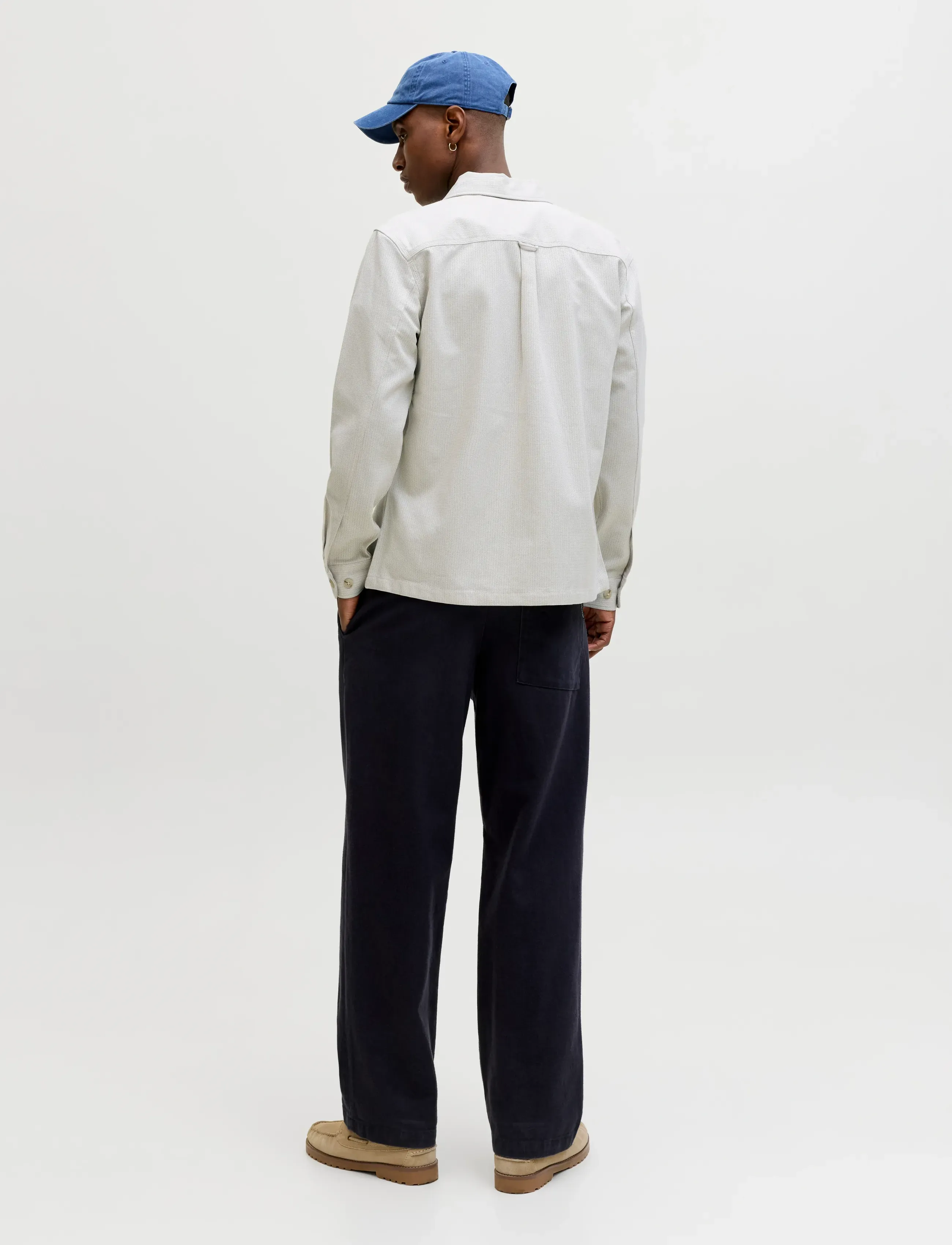 Jack & Jones - JPRBLURAYLE LINEN BLEND ZIP LS SHIRT SMU - collections - moonstruck - 2