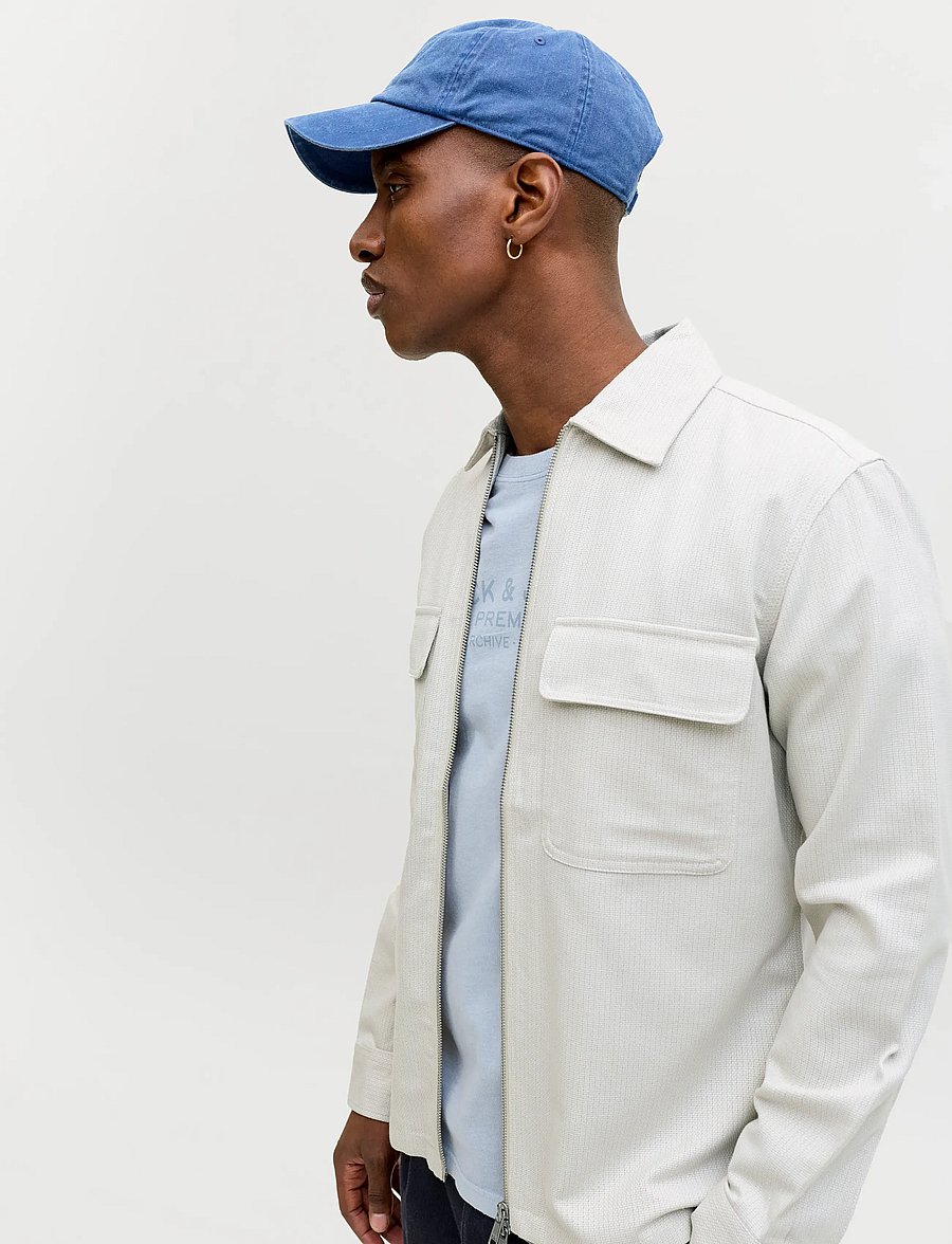 Jack & Jones - JPRBLURAYLE LINEN BLEND ZIP LS SHIRT SMU - kollektionen - moonstruck - 4