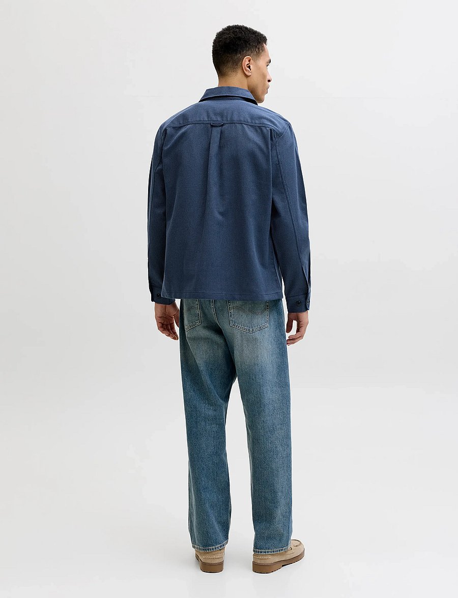 Jack & Jones - JPRBLURAYLE LINEN BLEND ZIP LS SHIRT SMU - kollektioner - sky captain - 2