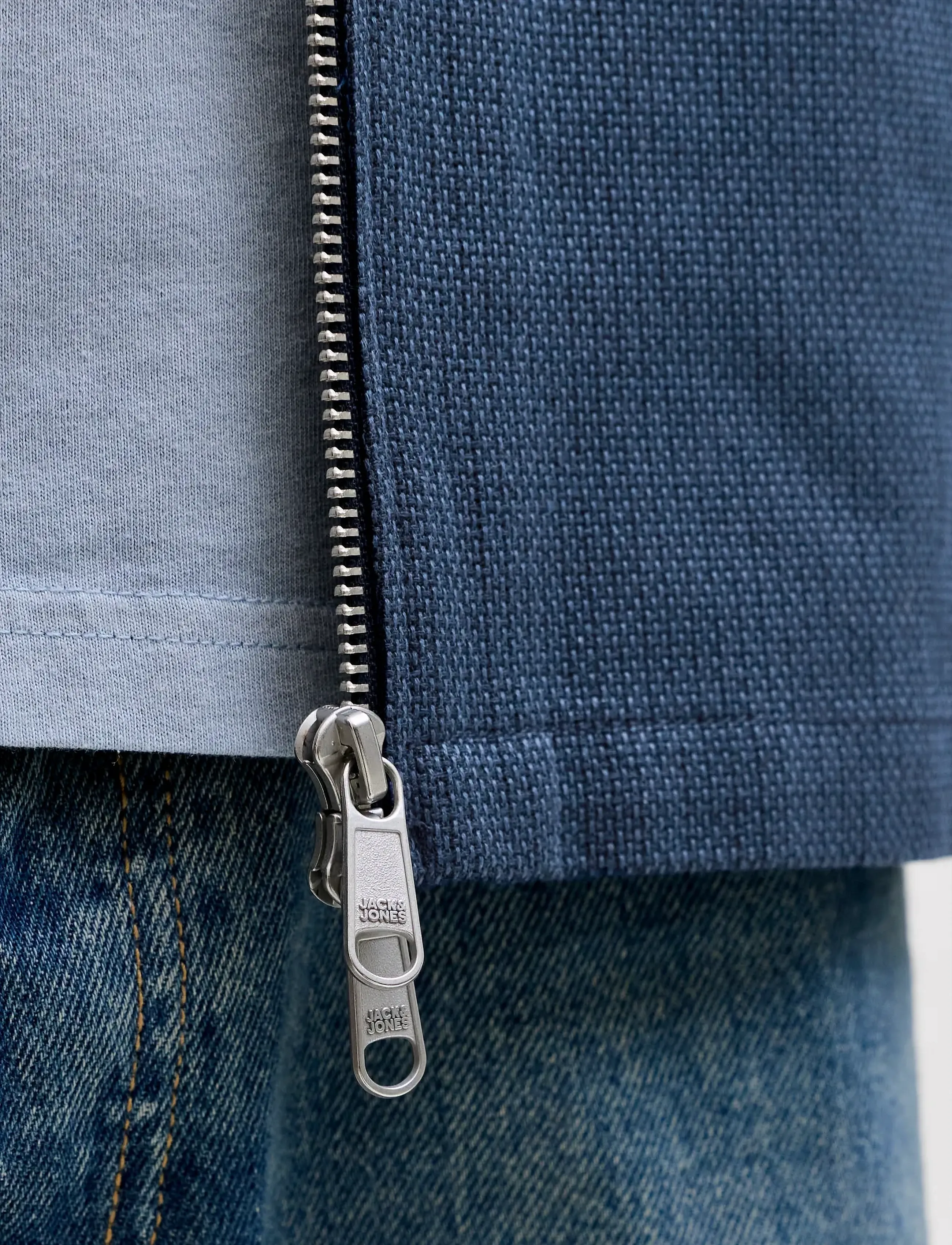 Jack & Jones - JPRBLURAYLE LINEN BLEND ZIP LS SHIRT SMU - kollektioner - sky captain - 5