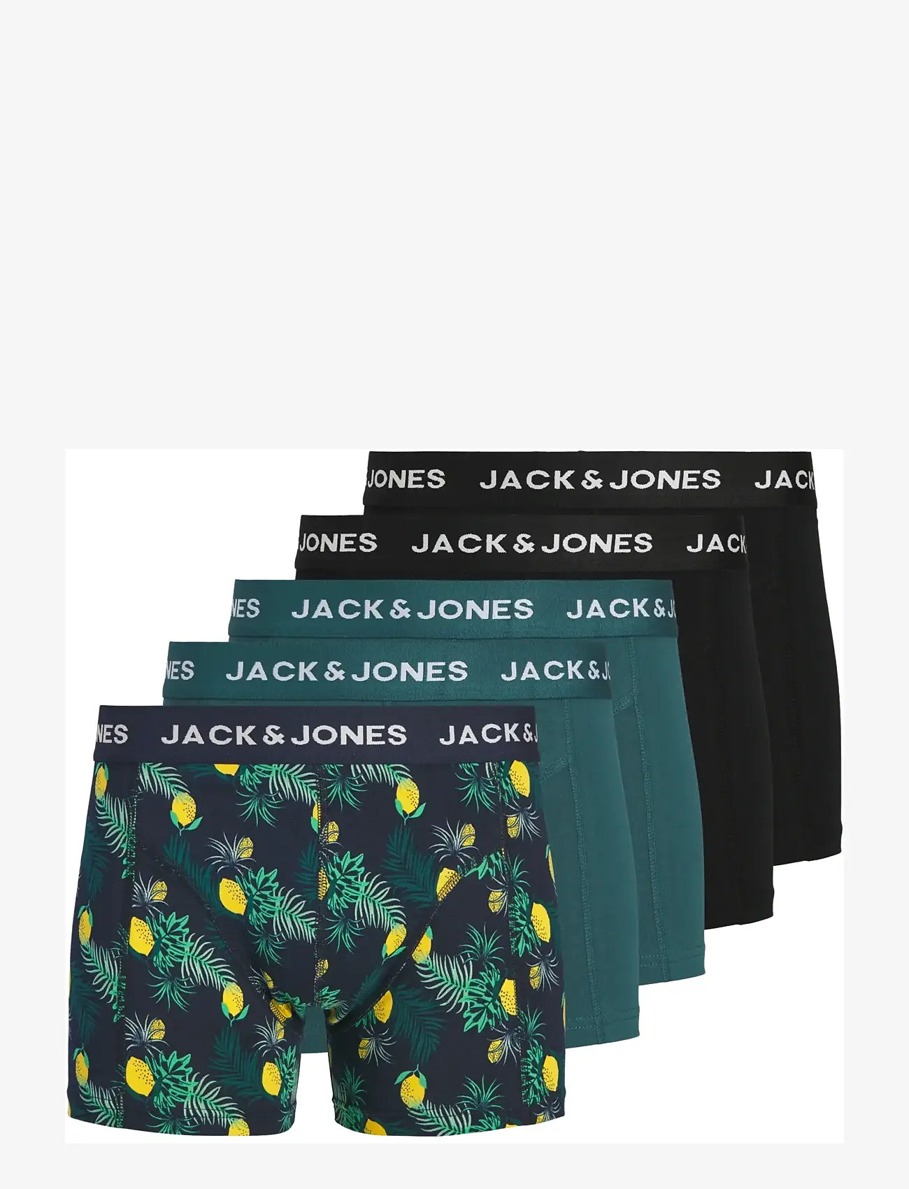Jack & Jones - JACJAKE LEMON TRUNKS 5 PACK - laveste priser - black - 1