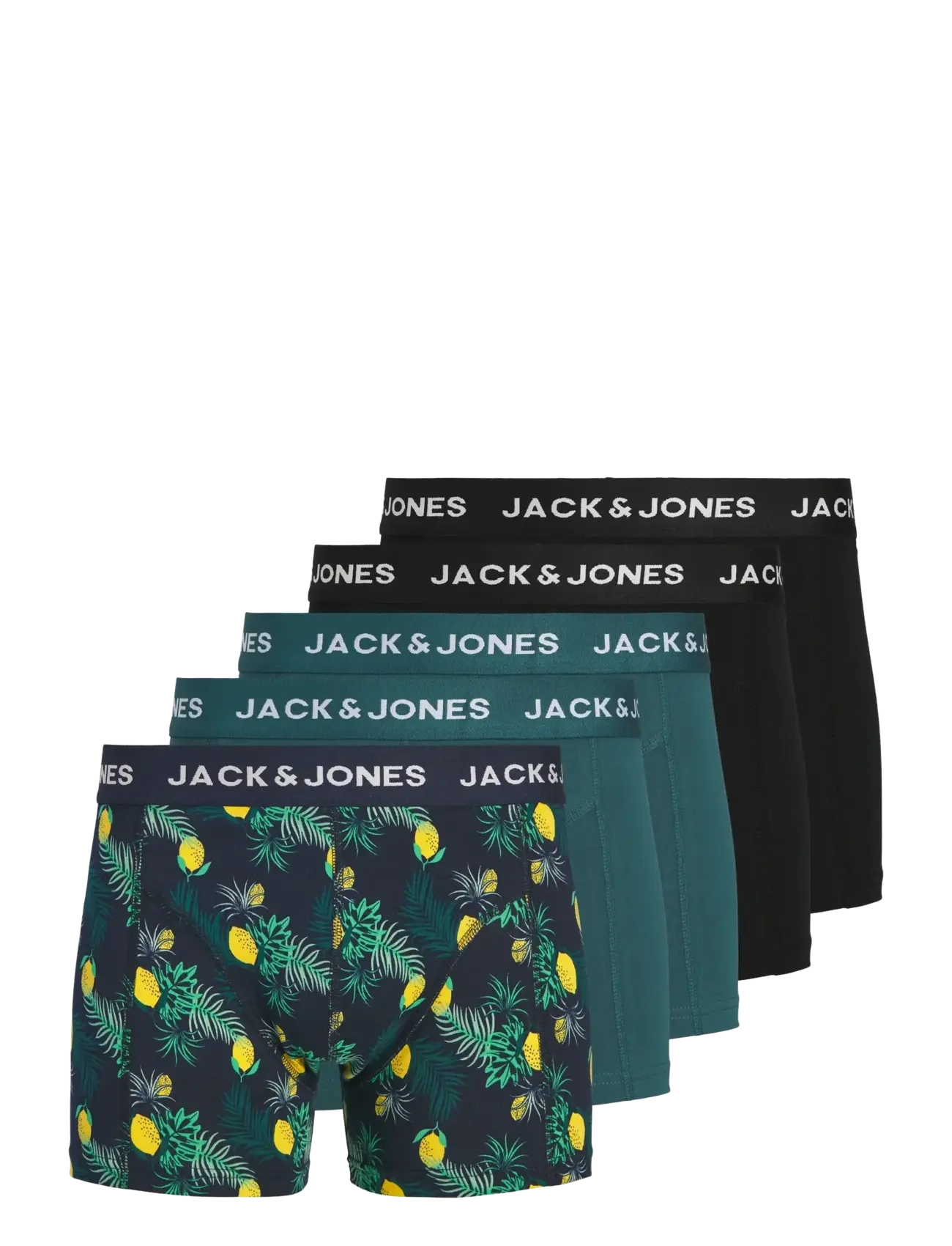 Jack & Jones JACJAKE LEMON TRUNKS 5 PACK - Multipack underkläder - BLACK / black