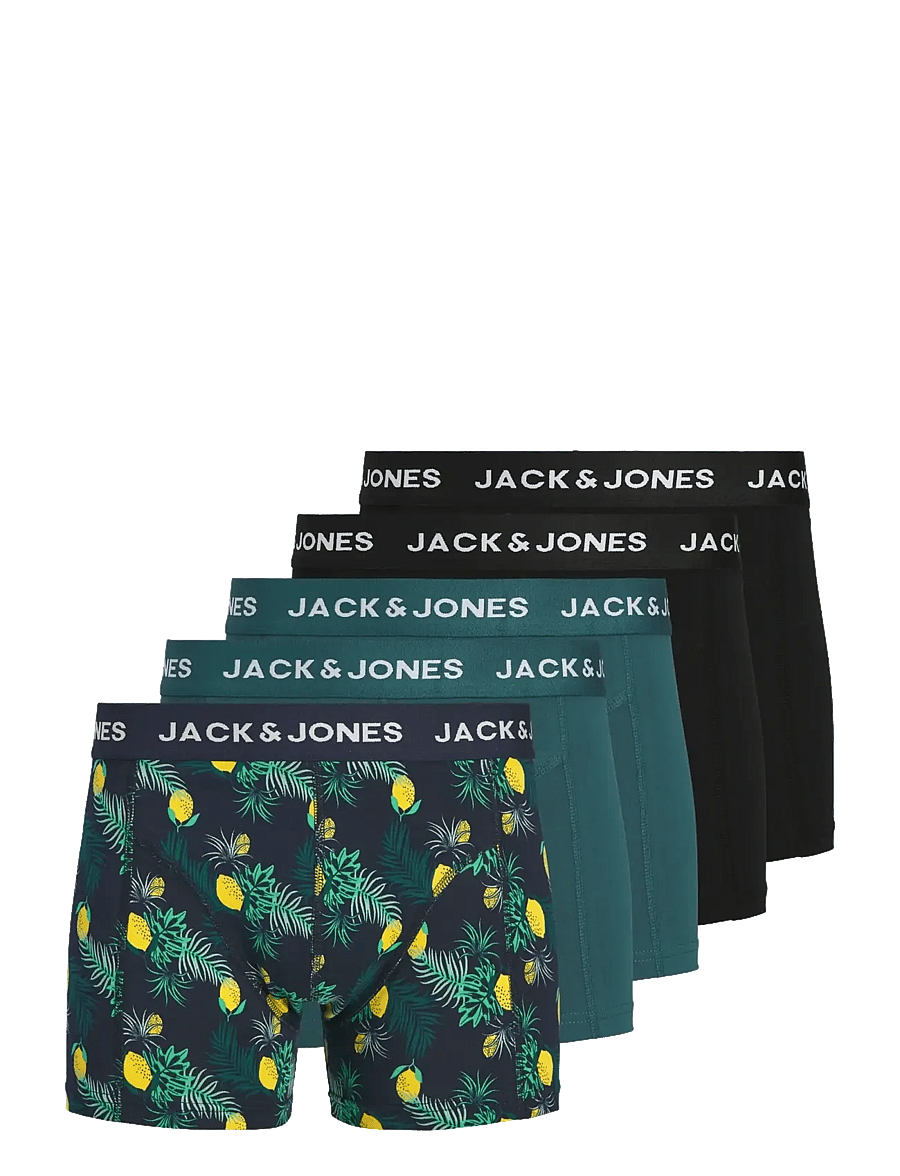 Jack & Jones - JACJAKE LEMON TRUNKS 5 PACK - apatinių komplektas - black - 1