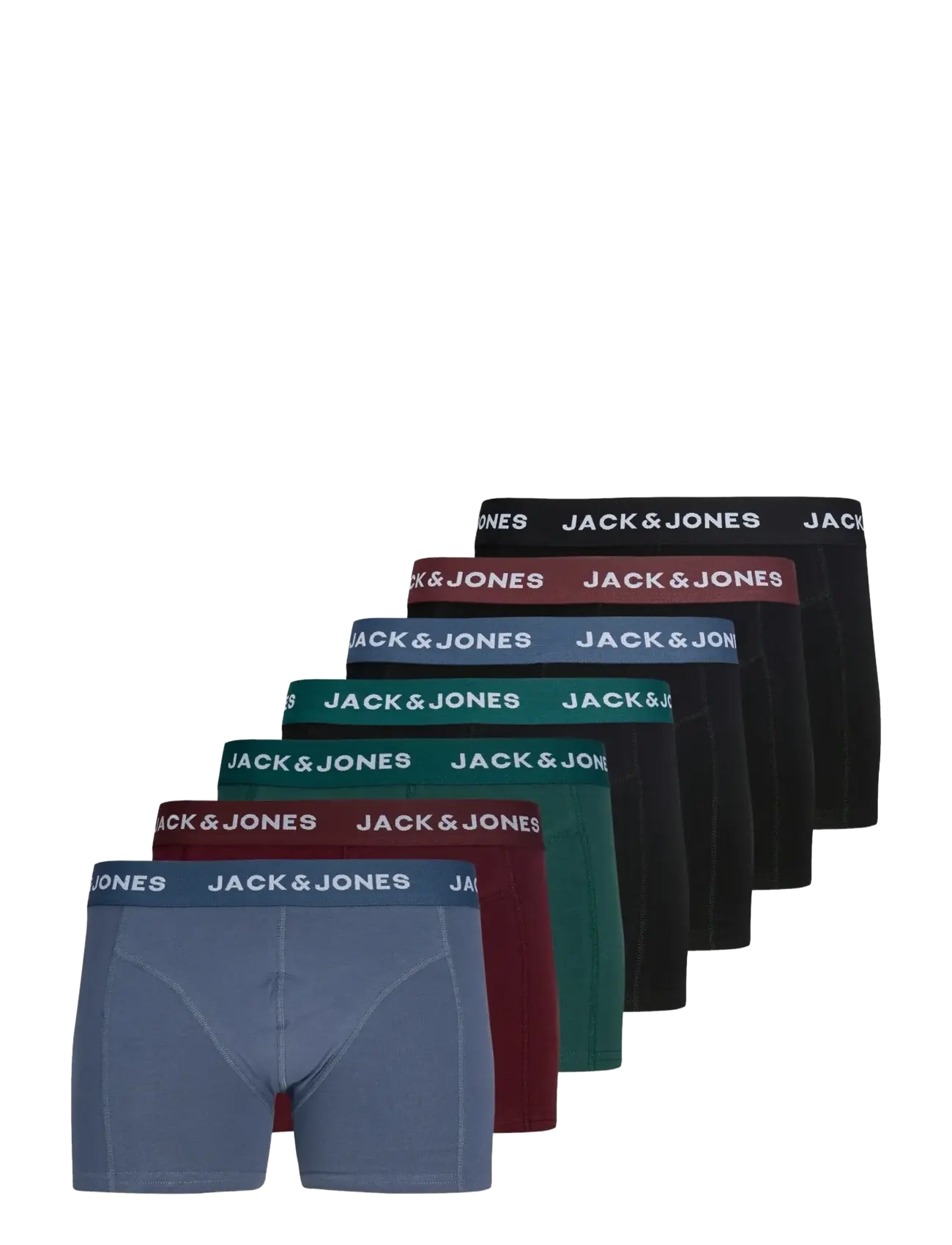 JACTOMMY SOLID TRUNKS 7 PACK STYD - BLACK