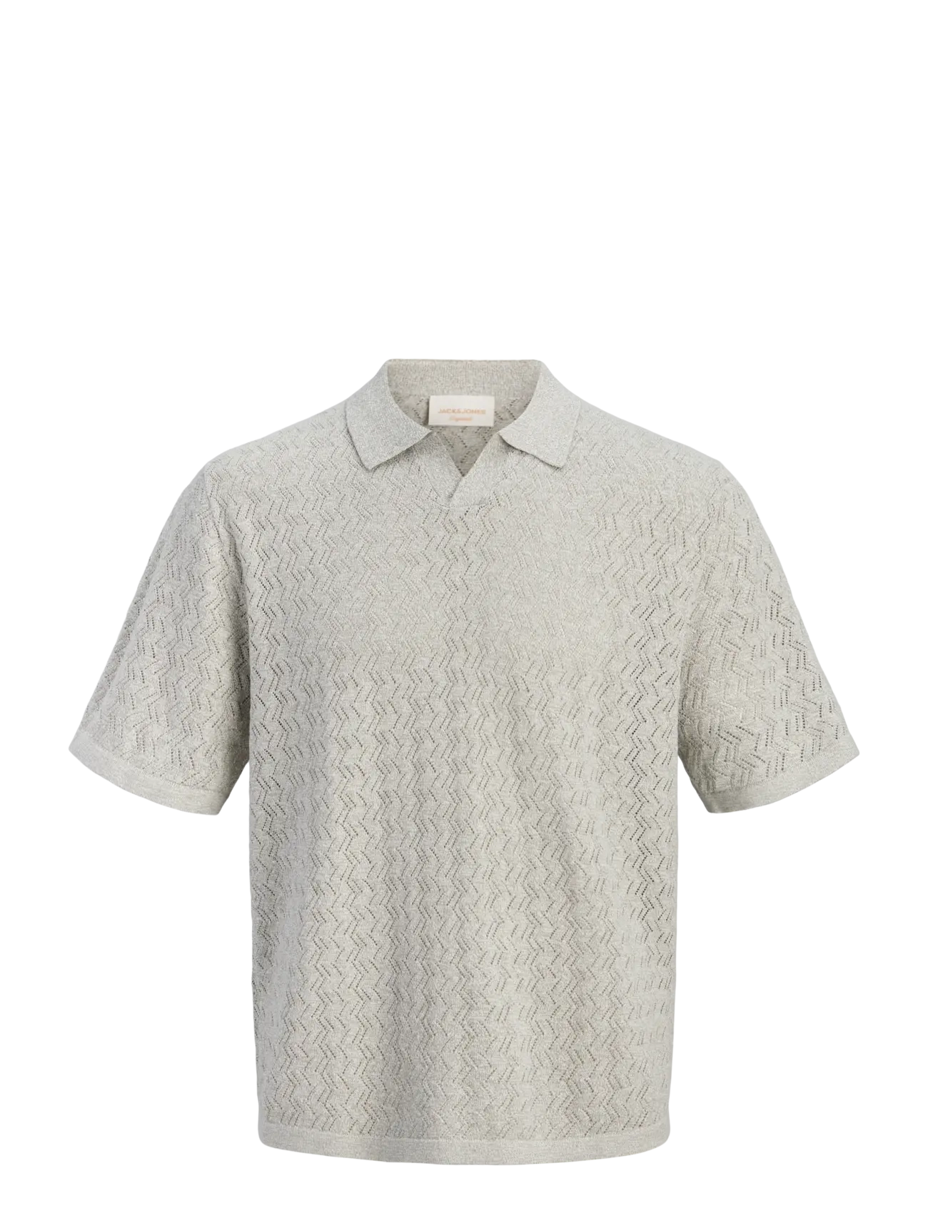JACK & JONES Jortyler Knit Ss Split Neck Polo Sn Khaki - L - Herren
