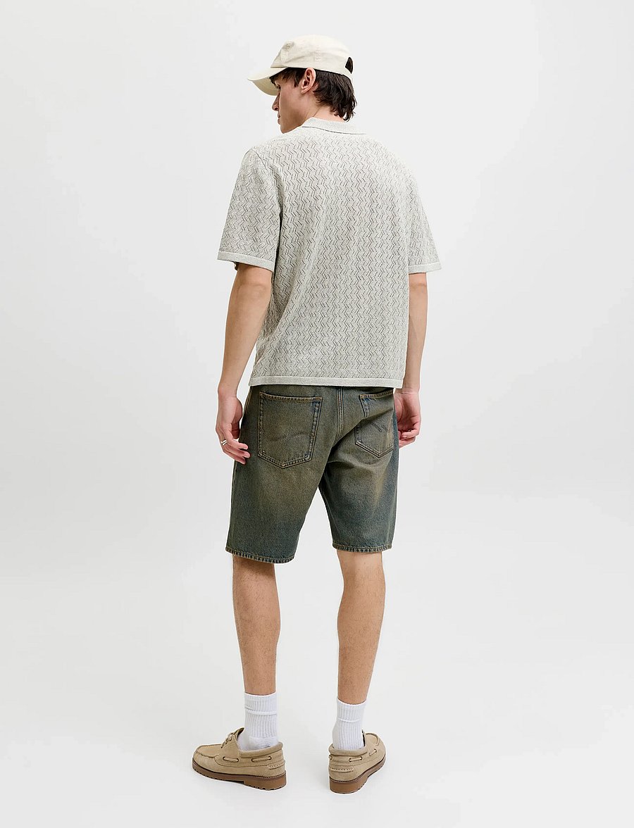 Jack & Jones - JORTYLER KNIT SS SPLIT NECK POLO SN - stickade pikéer - seagrass - 3