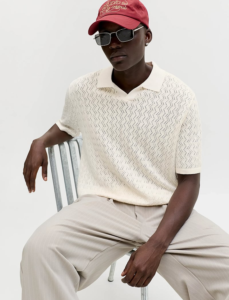 Jack & Jones - JORTYLER KNIT SS SPLIT NECK POLO SN - gestrickte polohemden - sea salt - 5