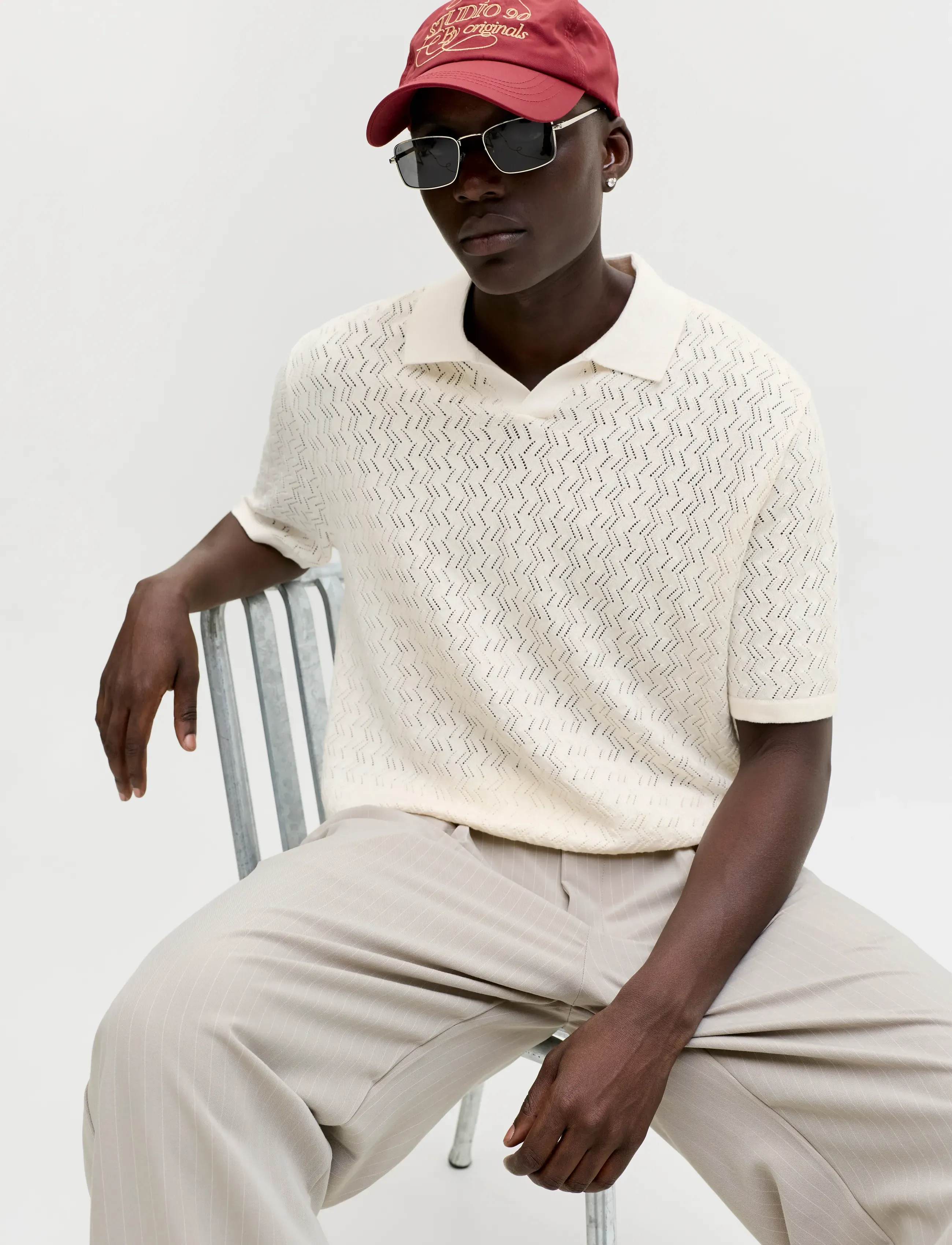 Jack & Jones - JORTYLER KNIT SS SPLIT NECK POLO SN - knitted polos - sea salt - 5