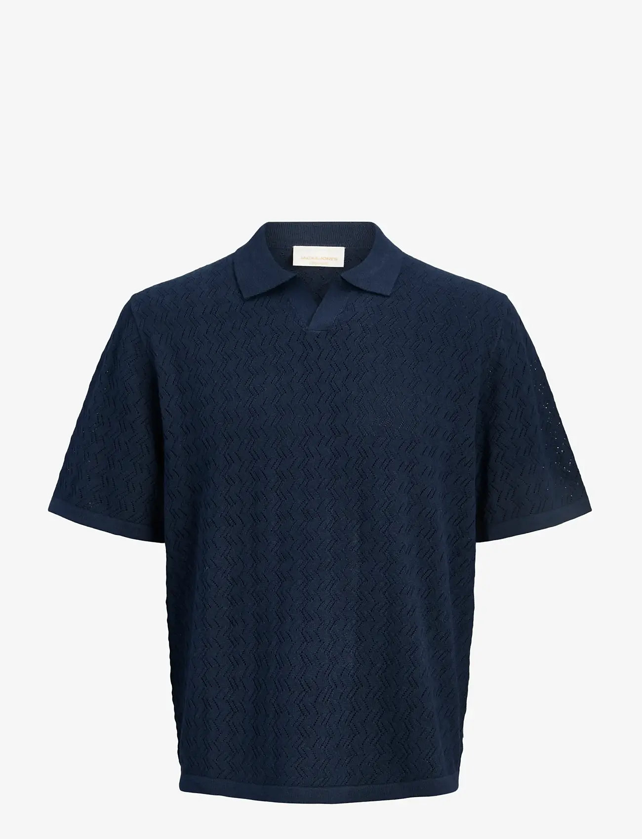 Jack & Jones - JORTYLER KNIT SS SPLIT NECK POLO SN - kootud polosärgid - sky captain - 1
