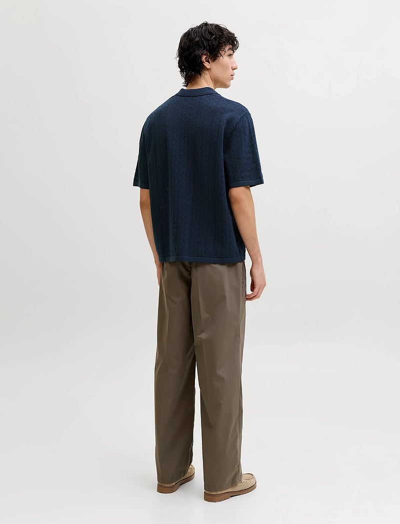 Jack & Jones - JORTYLER KNIT SS SPLIT NECK POLO SN - kootud polosärgid - sky captain - 2