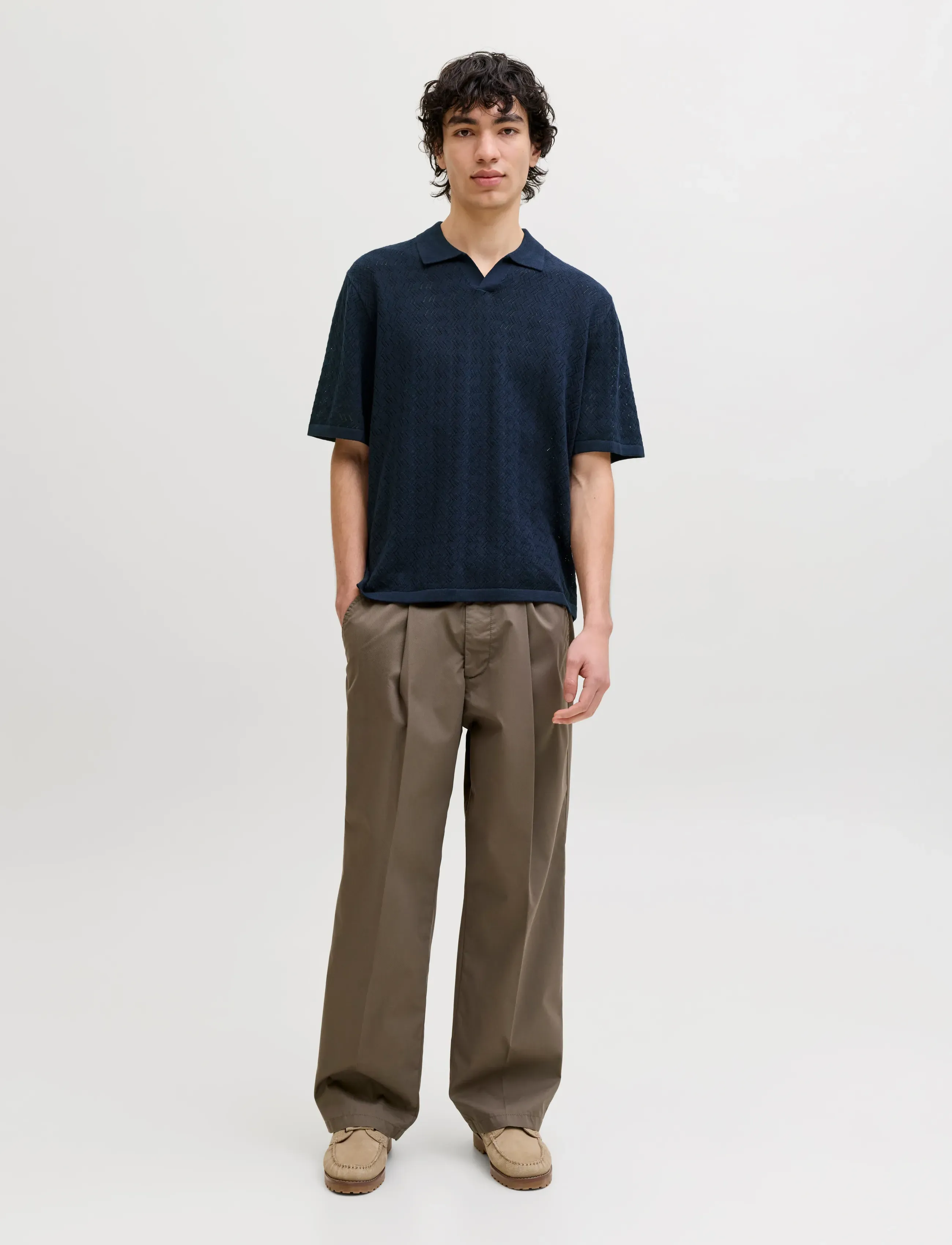 Jack & Jones - JORTYLER KNIT SS SPLIT NECK POLO SN - knitted polos - sky captain - 3