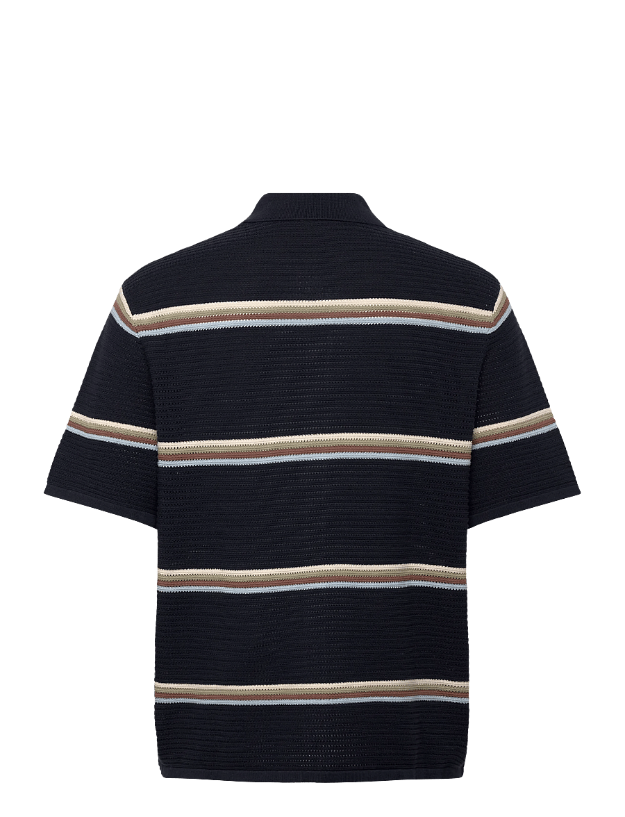 Jack & Jones - JORMAINE KNIT SS POLO CARDIGAN SN - gestrickte polohemden - sky captain - 1
