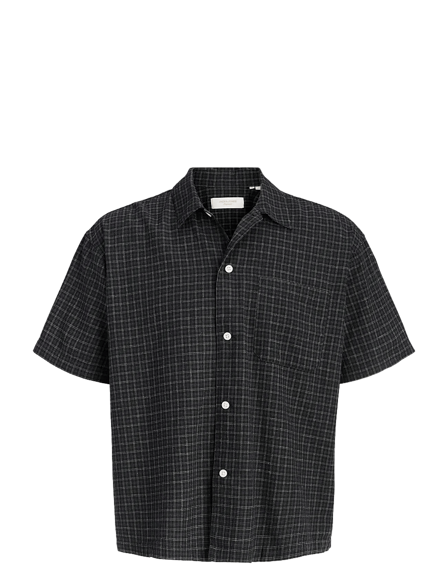 Jack & Jones - JORRIVIERA LINEN BLEND SHIRT SS LN - leinenhemden - black - 1