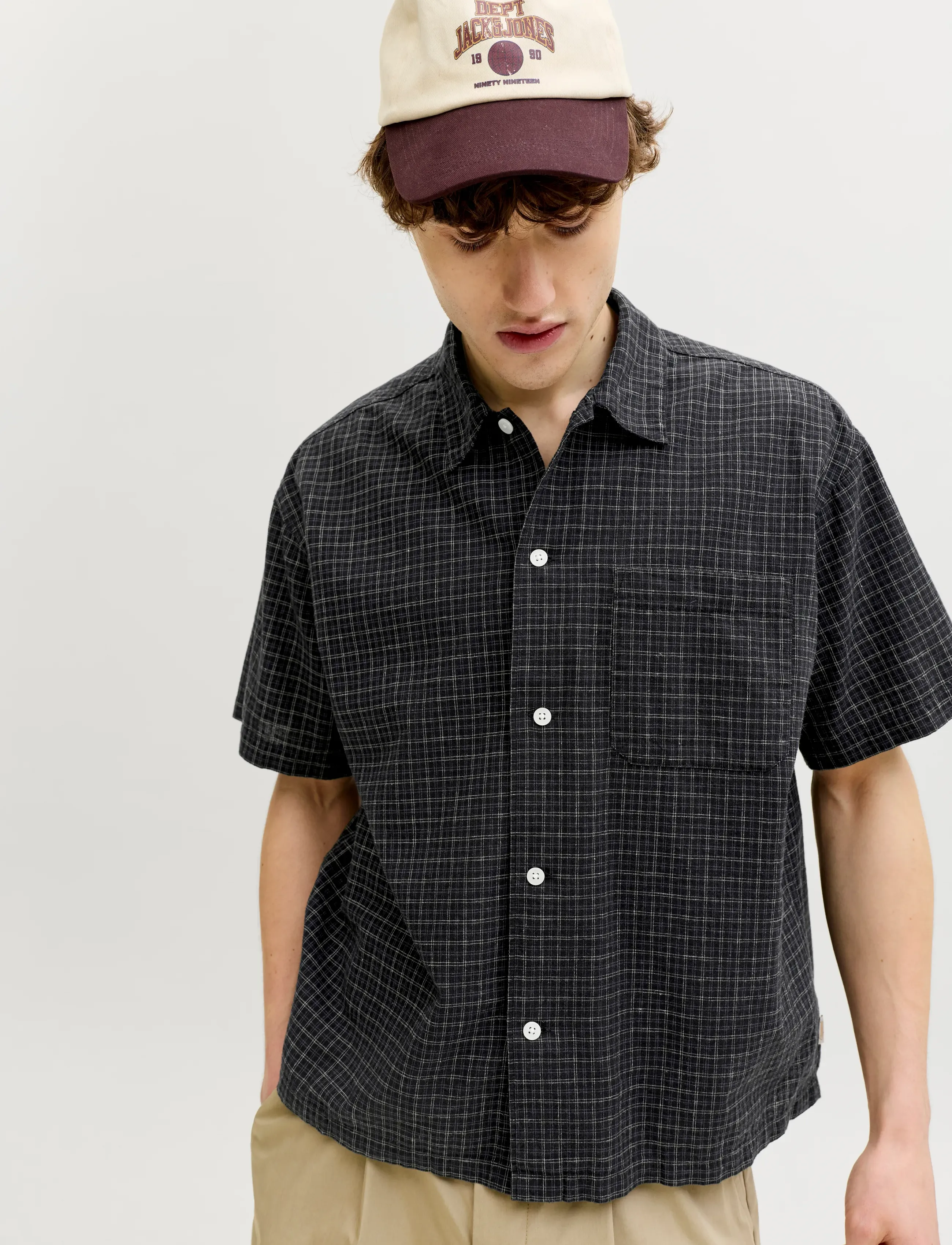 Jack & Jones - JORRIVIERA LINEN BLEND SHIRT SS LN - hørskjorter - black - 4