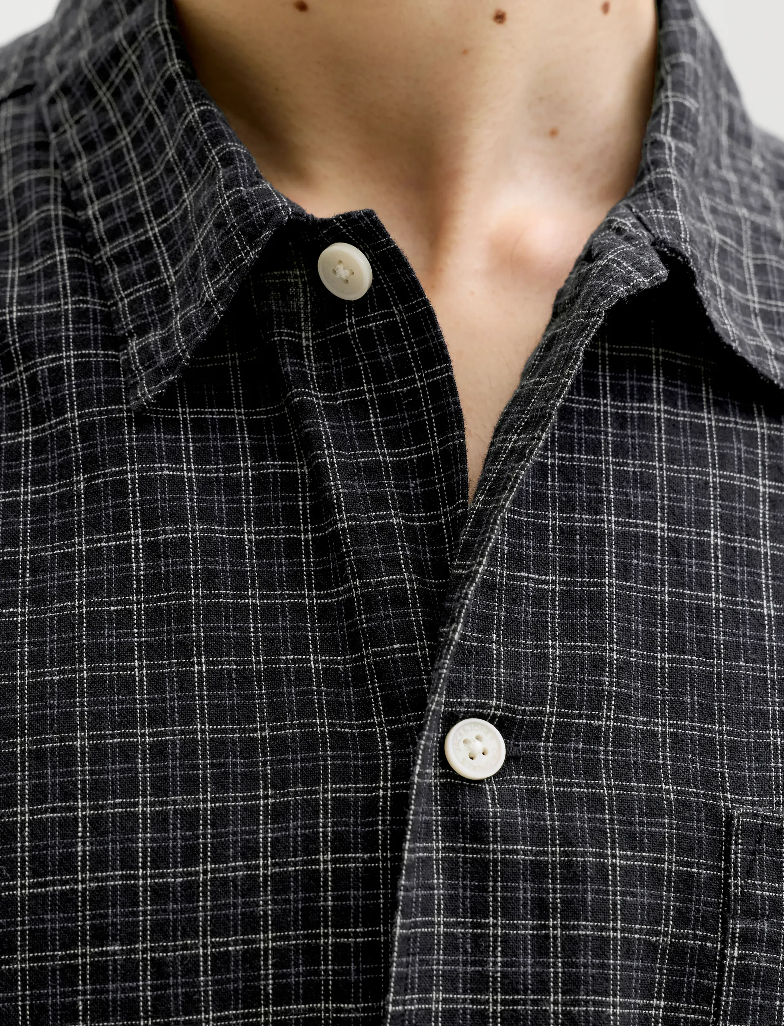 Jack & Jones - JORRIVIERA LINEN BLEND SHIRT SS LN - hørskjorter - black - 5
