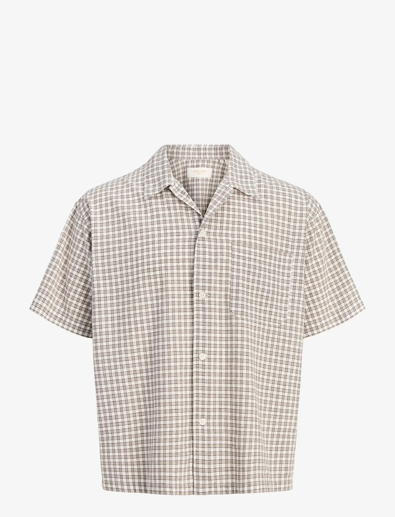 Jack & Jones - JORRIVIERA LINEN BLEND SHIRT SS LN - lina krekli - vintage khaki - 1