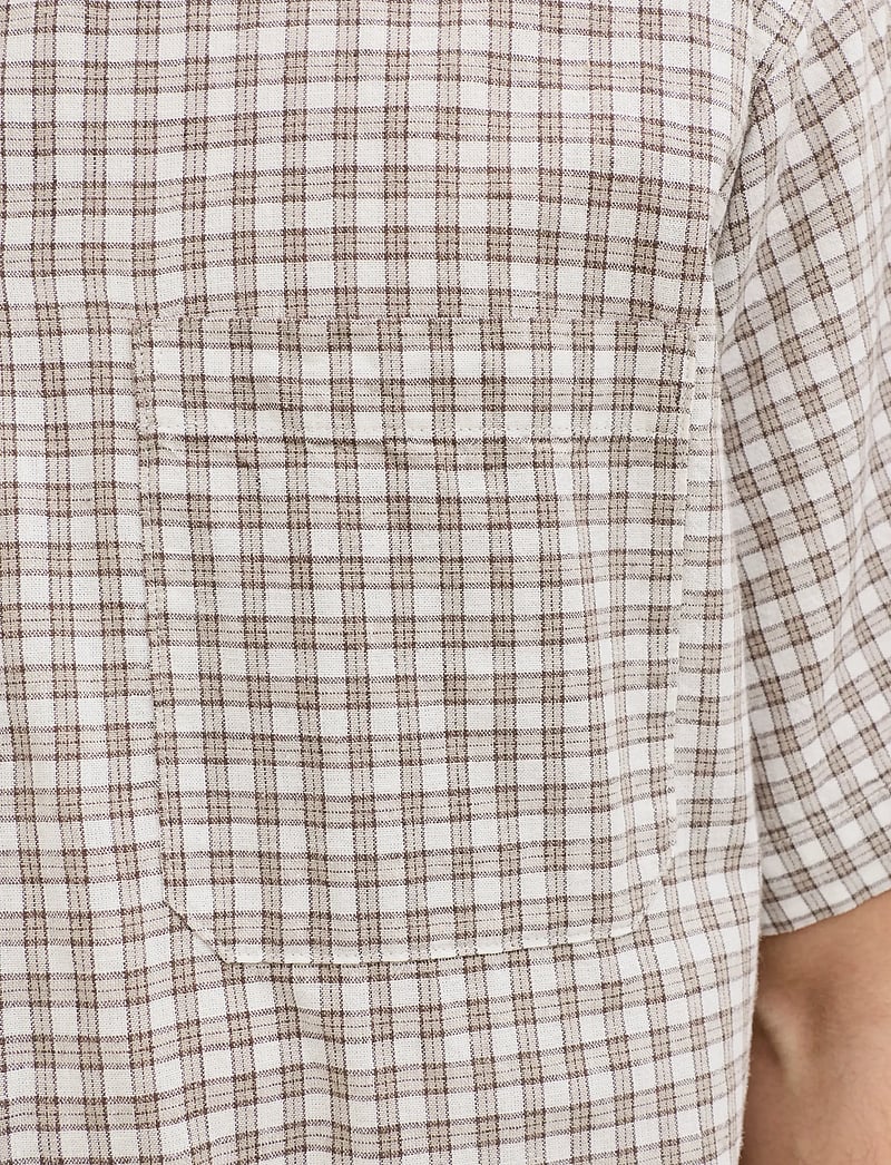 Jack & Jones - JORRIVIERA LINEN BLEND SHIRT SS LN - lina krekli - vintage khaki - 4
