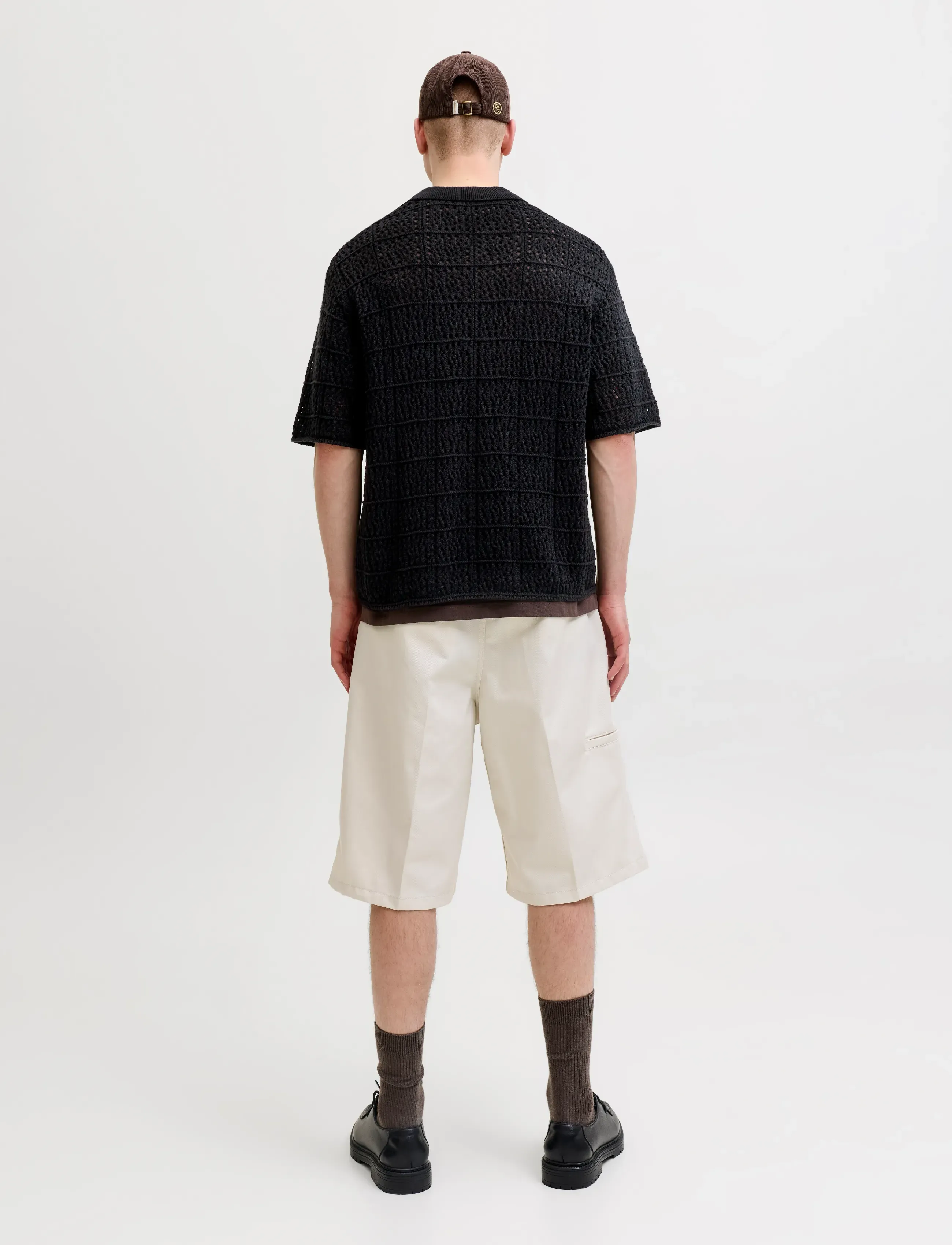Jack & Jones - JORCOTEDAZUR KNIT CROCHET POLO SN - gestrickte polohemden - black - 2