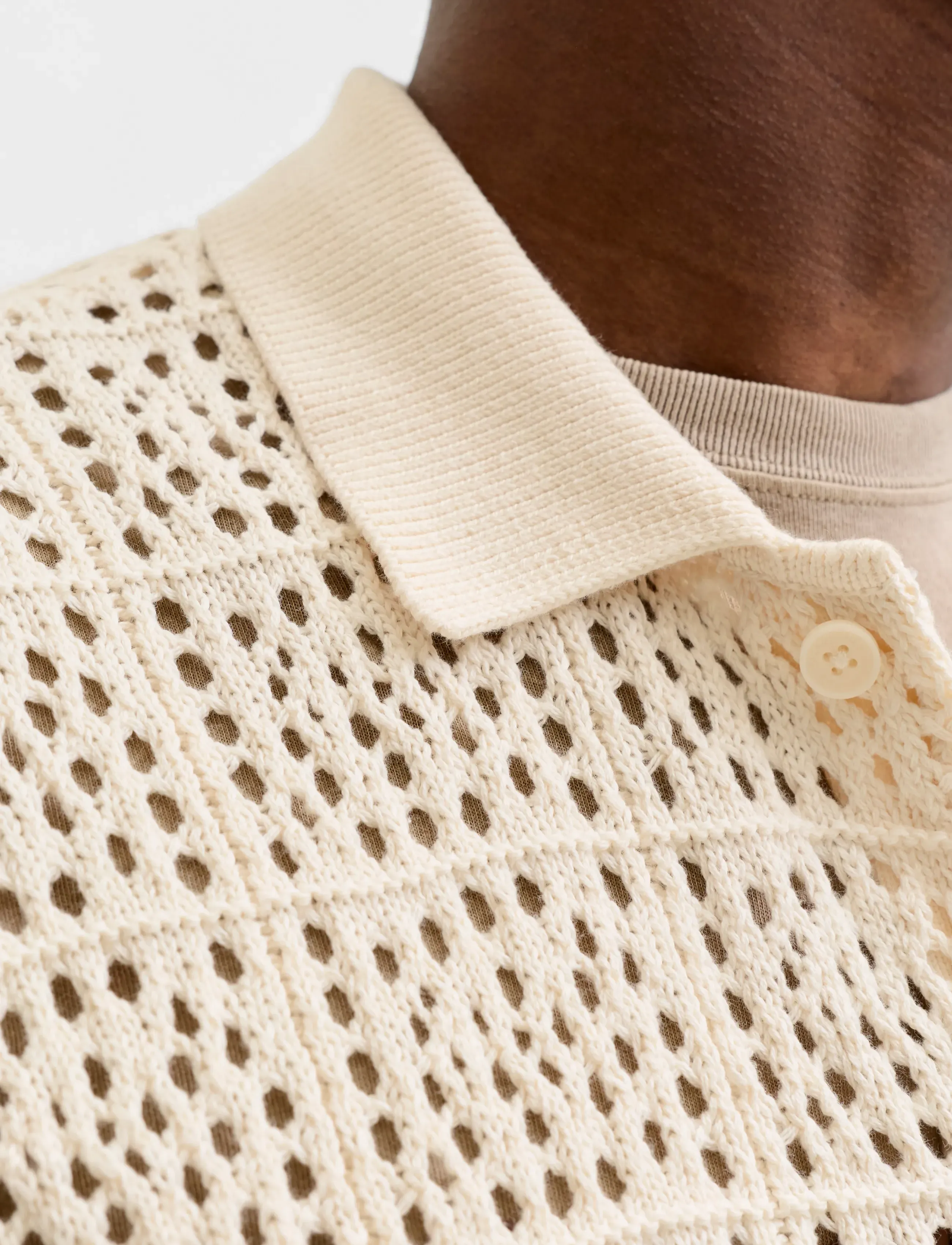 Jack & Jones - JORCOTEDAZUR KNIT CROCHET POLO SN - kootud polosärgid - sea salt - 5