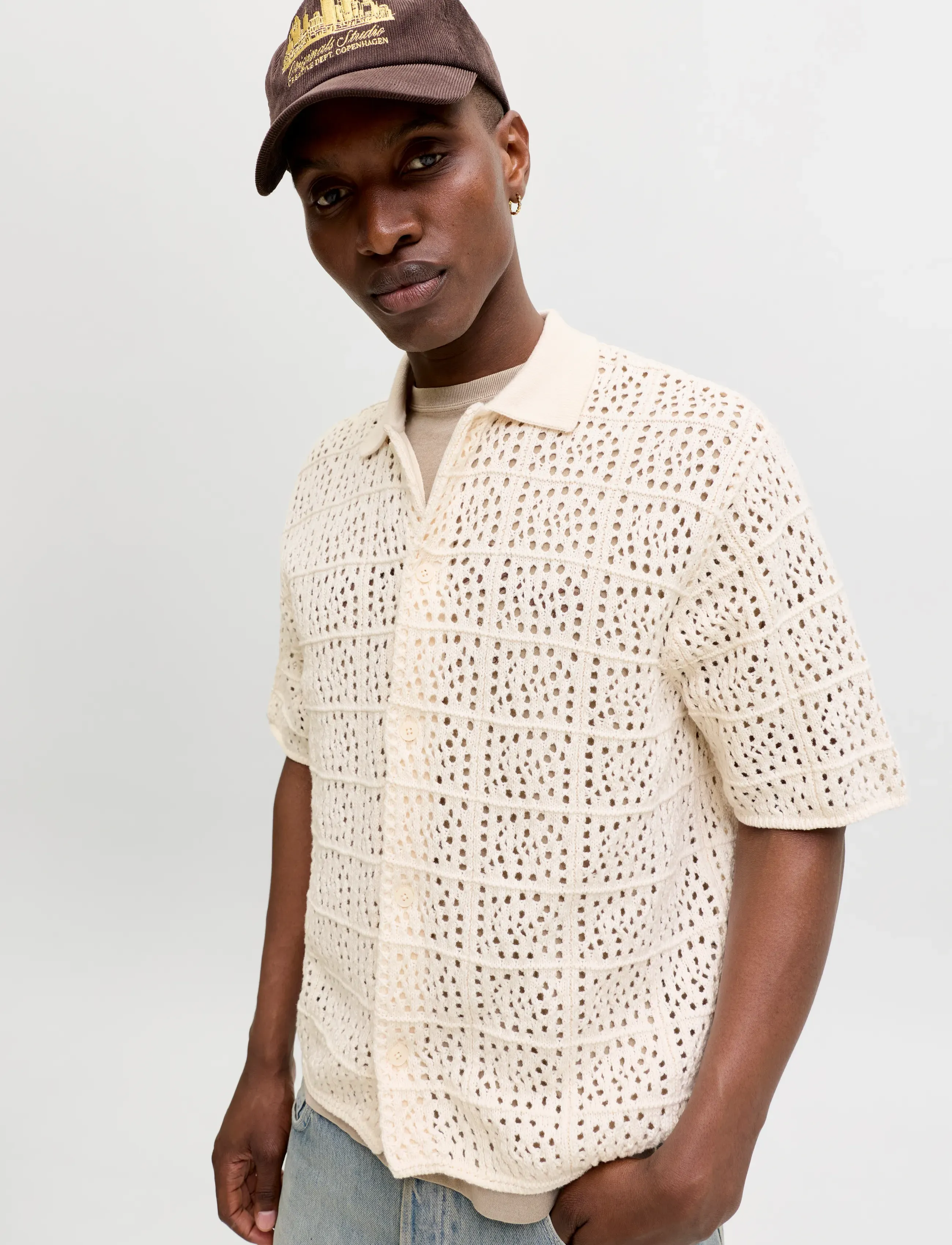 JACK & JONES Jorcotedazur Knit Crochet Polo Sn pikéer herr – bild 5