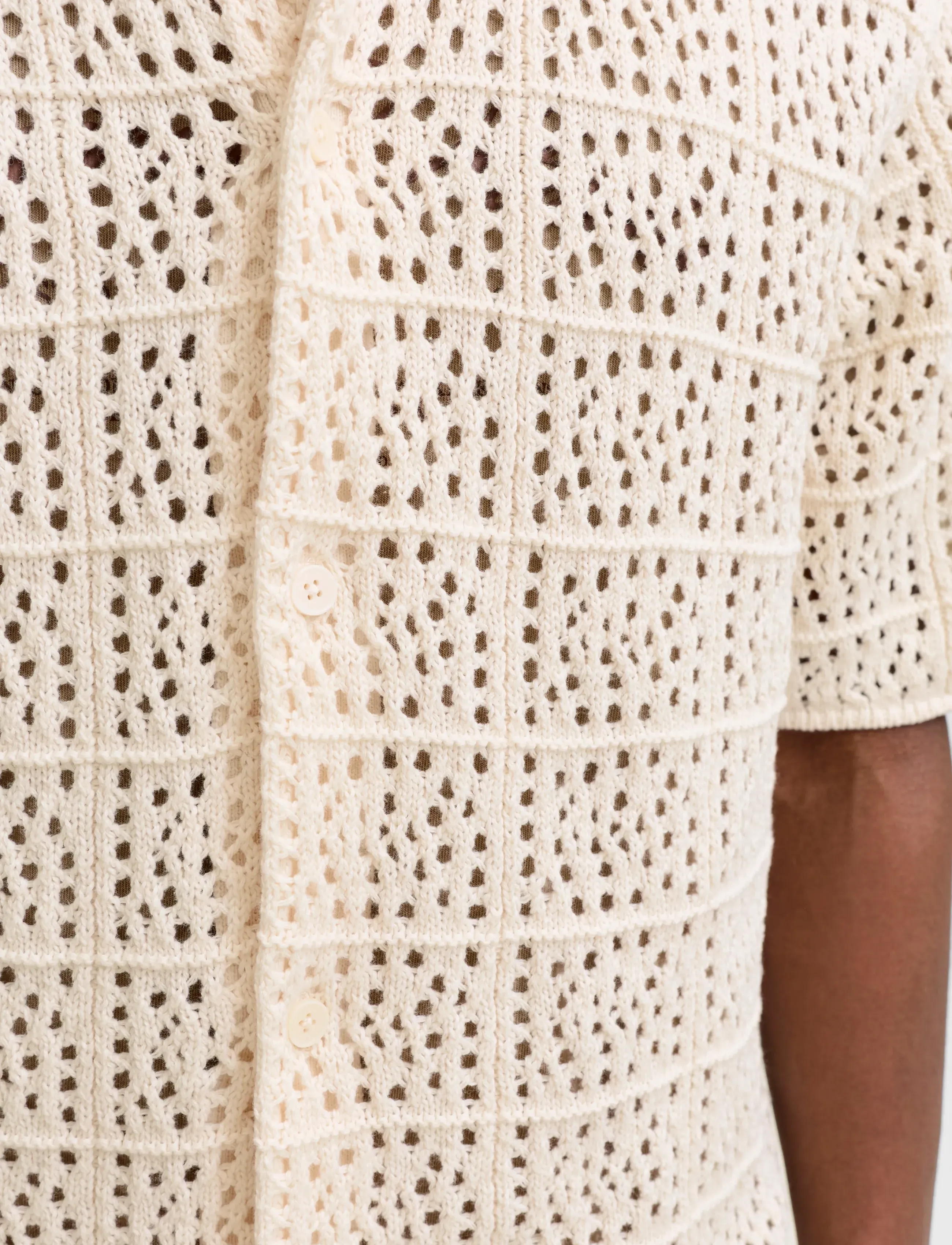 Jack & Jones JORCOTEDAZUR KNIT CROCHET POLO SN - Streetstyle - SEA SALT / cream