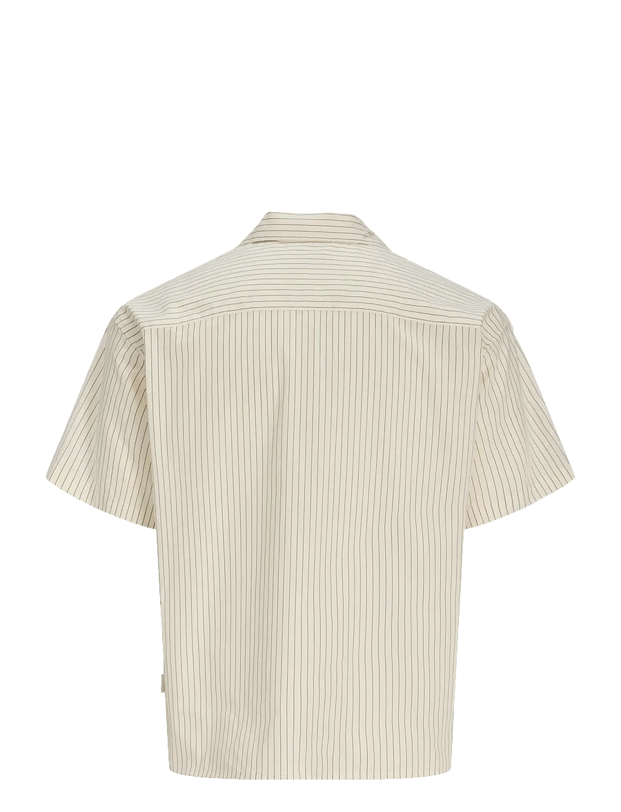Jack & Jones - JORMENTON POPLIN STRIPE RESORT SHIRT SS - kortærmede skjorter - cloud dancer - 2