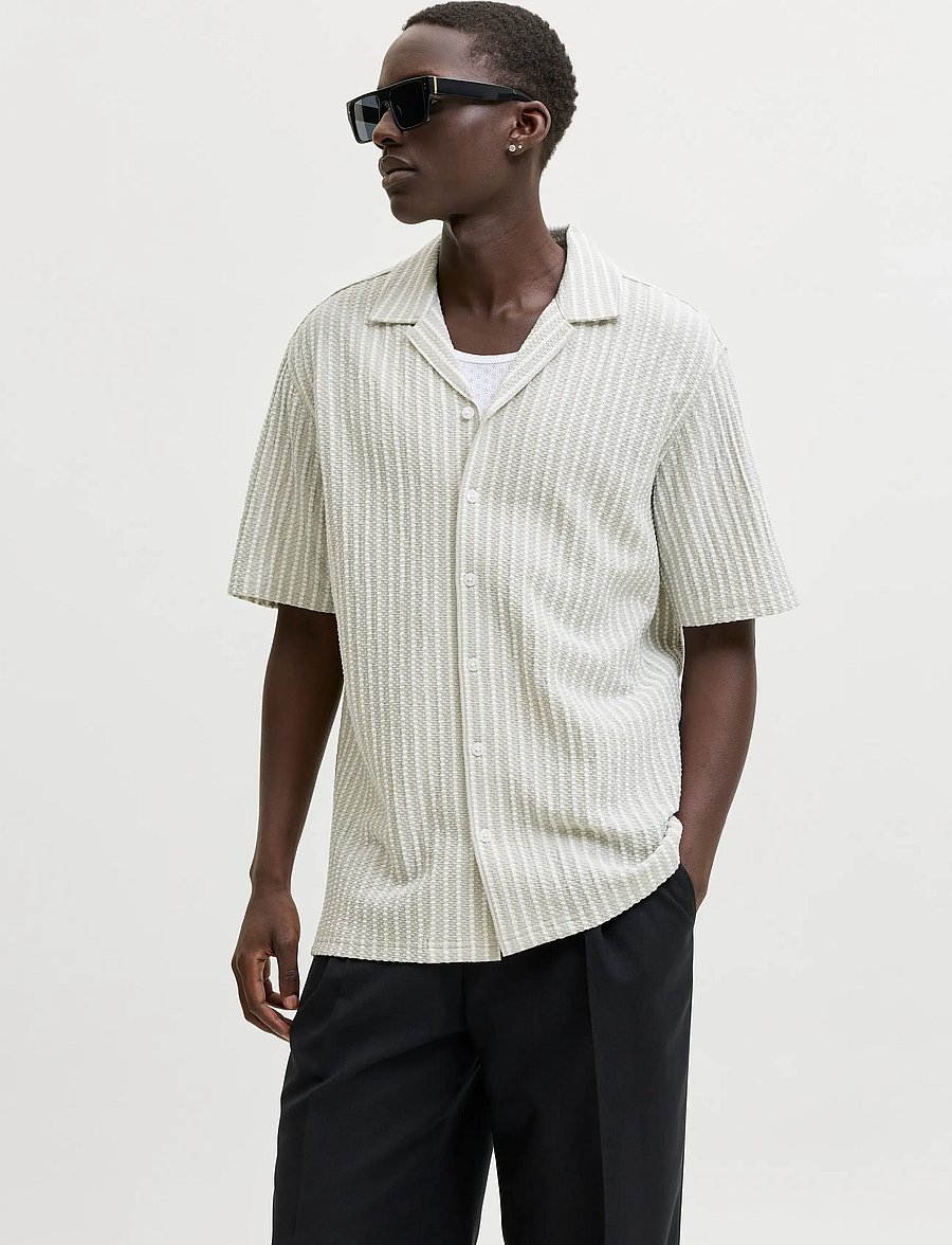 Jack & Jones - JPRBLADOUGLAS JERSEY S/S SHIRT SN - mønstrede skjorter - alfalfa - 0