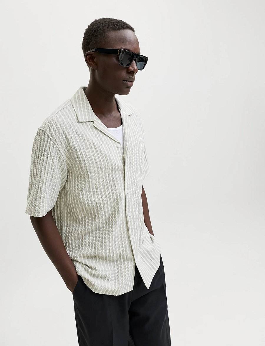 Jack & Jones - JPRBLADOUGLAS JERSEY S/S SHIRT SN - mønstrede skjorter - alfalfa - 5
