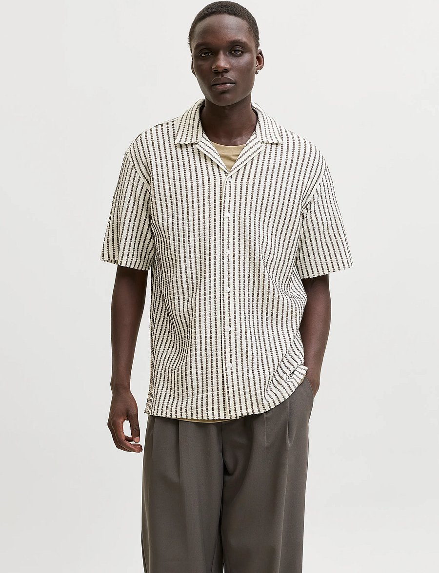Jack & Jones - JPRBLADOUGLAS JERSEY S/S SHIRT SN - mønstrede skjorter - morel - 0