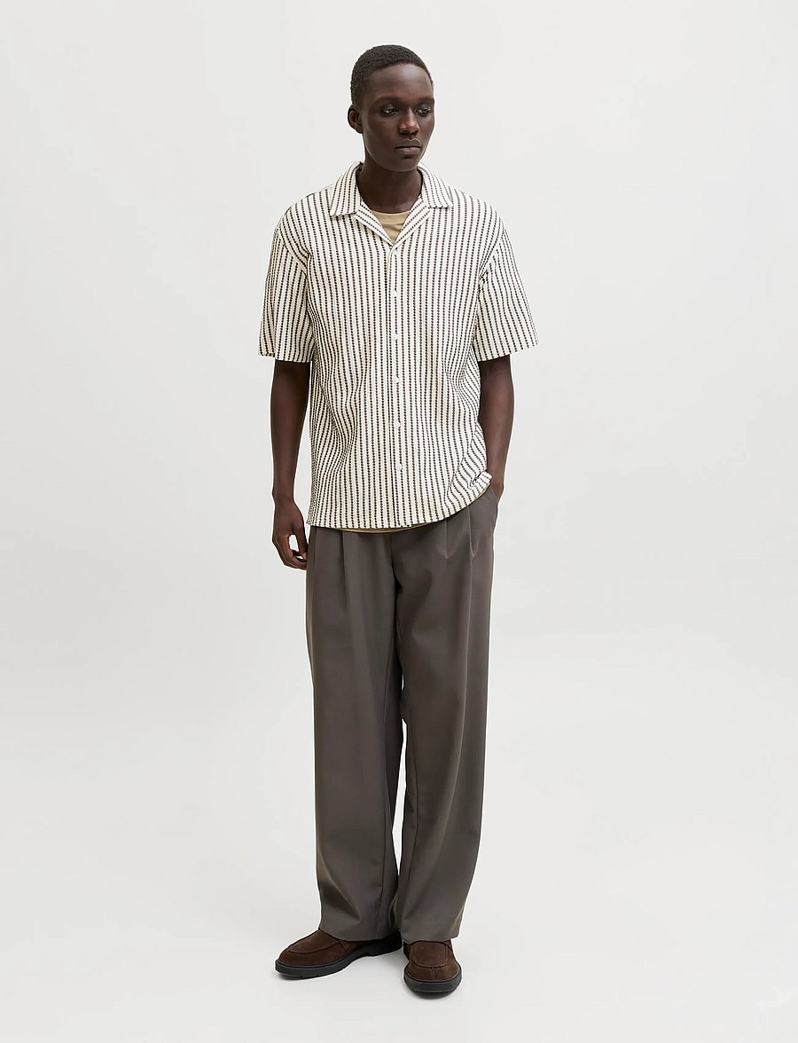 Jack & Jones - JPRBLADOUGLAS JERSEY S/S SHIRT SN - mønstrede skjorter - morel - 3
