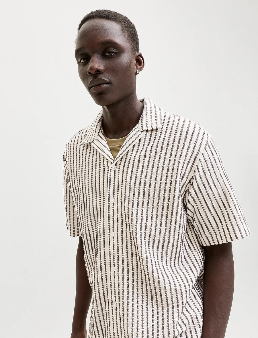 Jack & Jones - JPRBLADOUGLAS JERSEY S/S SHIRT SN - mønstrede skjorter - morel - 5