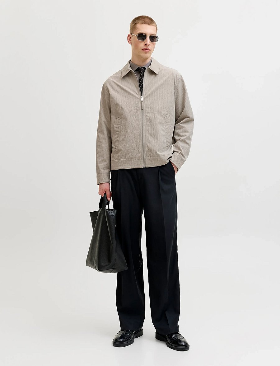 Jack & Jones - JPRBLALORENZO SEERSUCKER BLOUSON JKT - forårsjakker - aluminum - 4