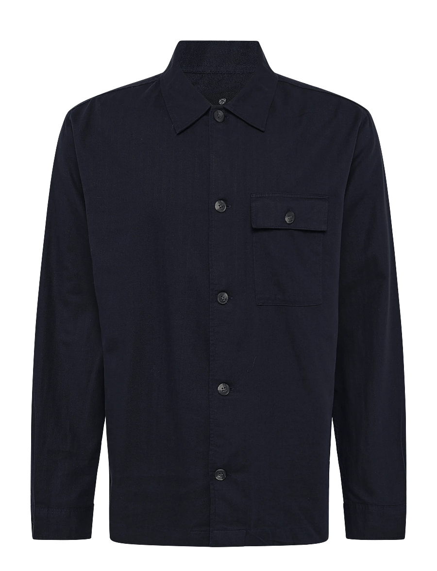 Jack & Jones - JPRBLATYLER HERRINGBONE L/S OVERSHIRT - vacation essentials - night sky - 0
