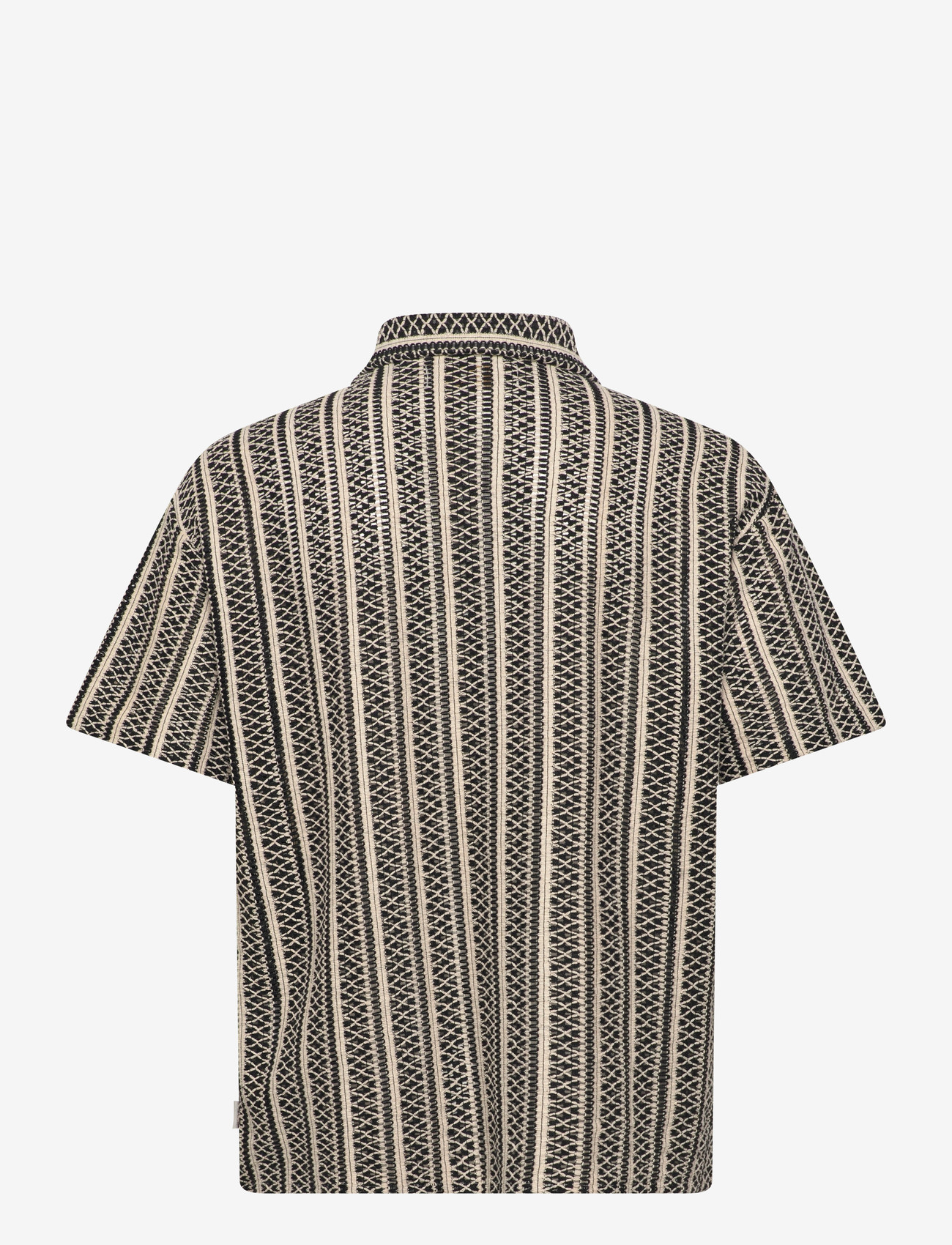 Jack & Jones - JORCOTEDAZUR BELLAGIO CROCHETSHIRT SS SN - kortærmede skjorter - black - 1