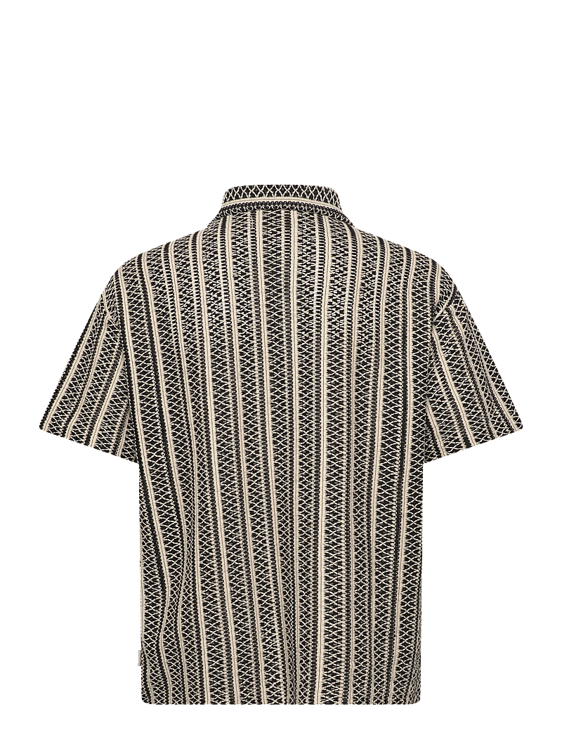 Jack & Jones - JORCOTEDAZUR BELLAGIO CROCHETSHIRT SS SN - kortærmede skjorter - black - 1