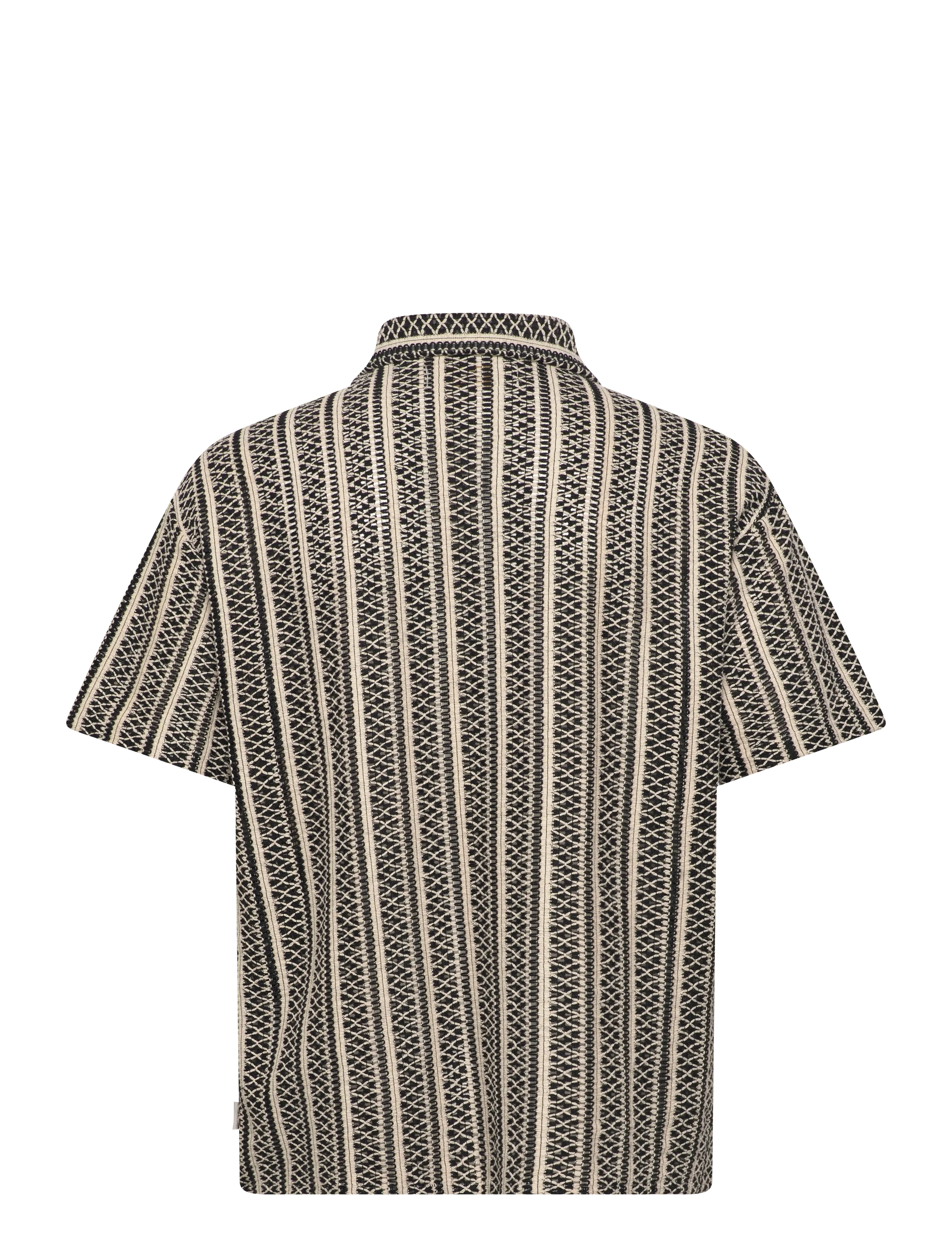 Jack & Jones - JORCOTEDAZUR BELLAGIO CROCHETSHIRT SS SN - short-sleeved shirts - black - 1