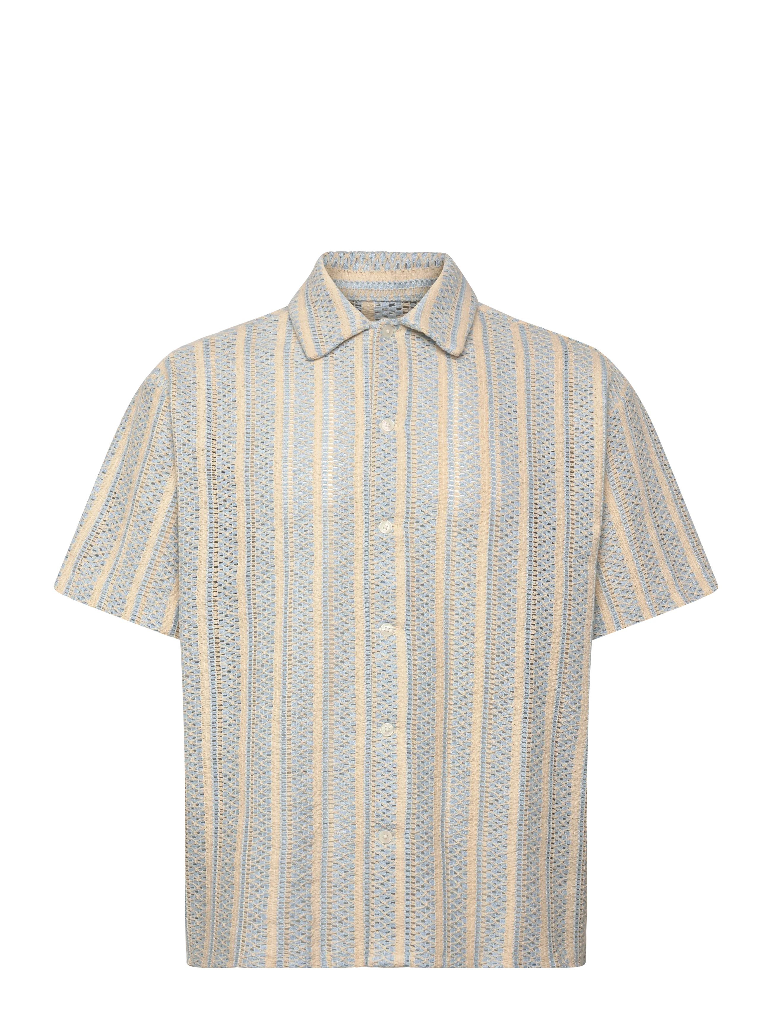 Jack & Jones JORCOTEDAZUR BELLAGIO CROCHETSHIRT SS SN - Skjortor - CASHMERE BLUE / blue