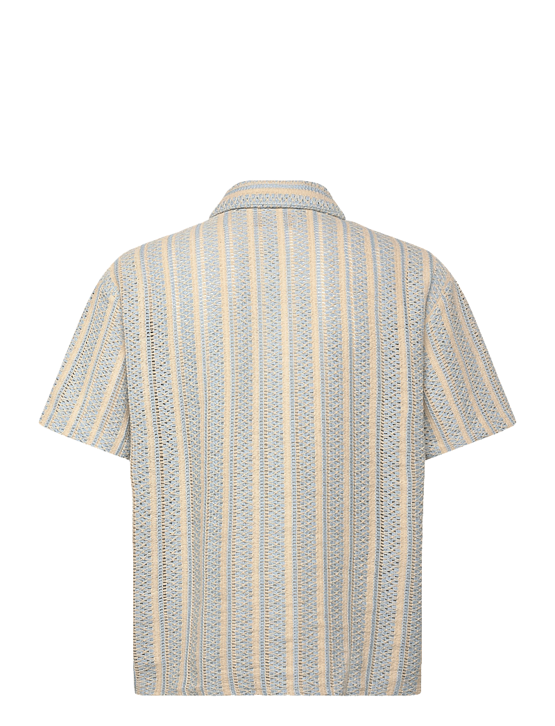 Jack & Jones - JORCOTEDAZUR BELLAGIO CROCHETSHIRT SS SN - kortærmede skjorter - cashmere blue - 1