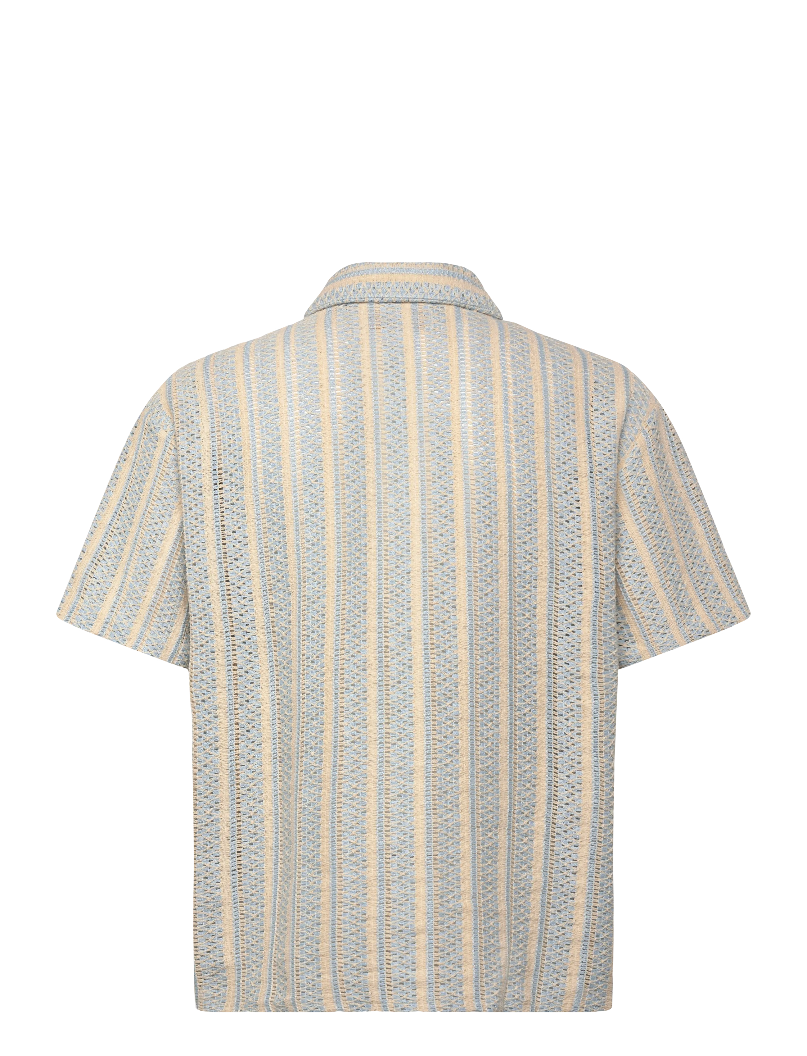 Jack & Jones - JORCOTEDAZUR BELLAGIO CROCHETSHIRT SS SN - kurzarmhemden - cashmere blue - 1