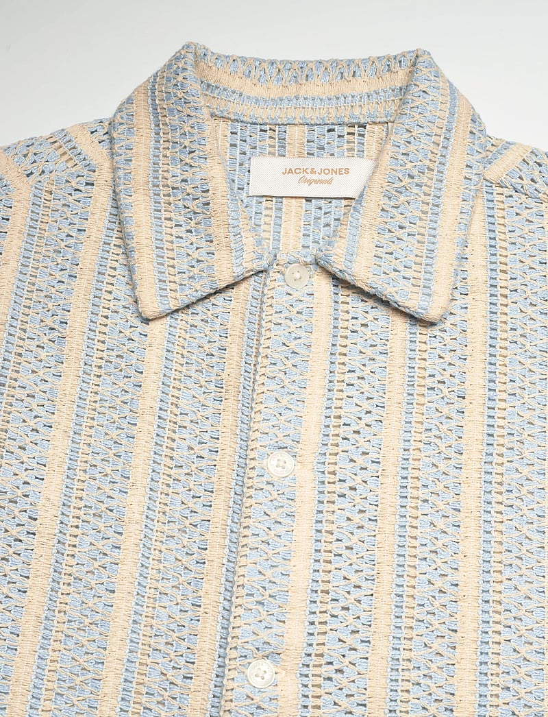 Jack & Jones - JORCOTEDAZUR BELLAGIO CROCHETSHIRT SS SN - kortærmede skjorter - cashmere blue - 2