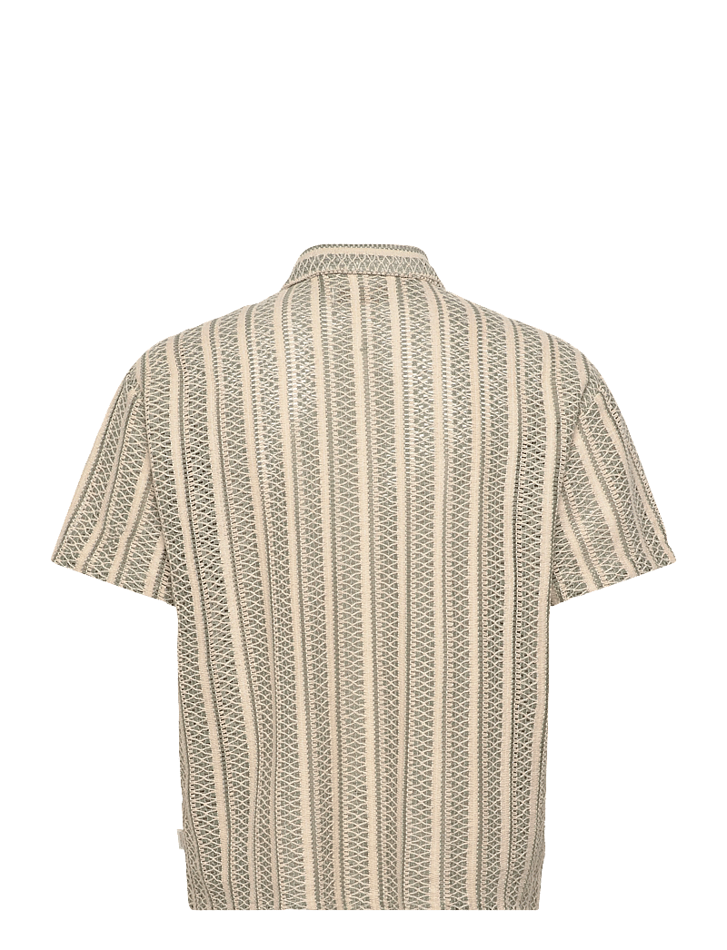 Jack & Jones - JORCOTEDAZUR BELLAGIO CROCHETSHIRT SS SN - kortærmede skjorter - seagrass - 1