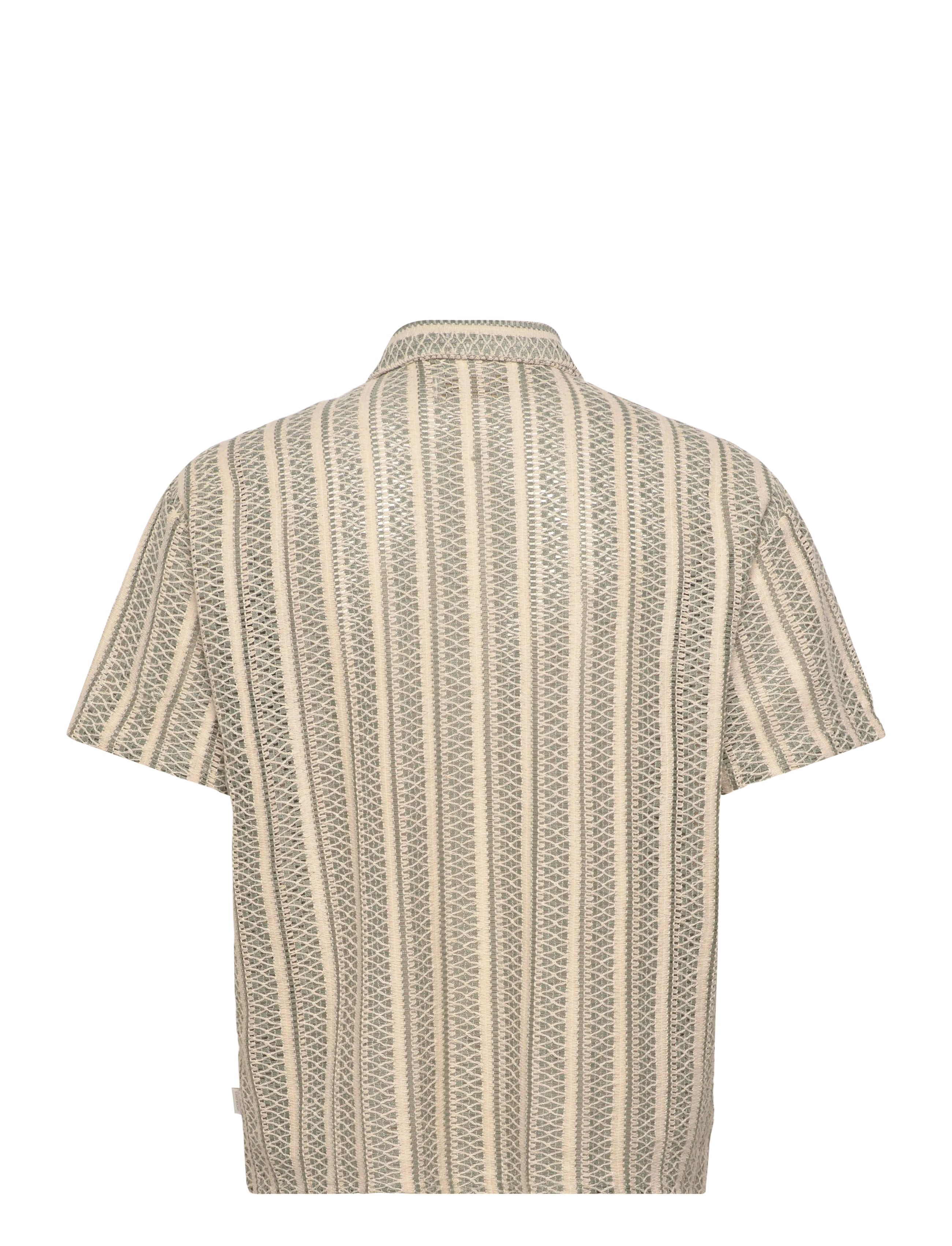 Jack & Jones - JORCOTEDAZUR BELLAGIO CROCHETSHIRT SS SN - kurzarmhemden - seagrass - 1