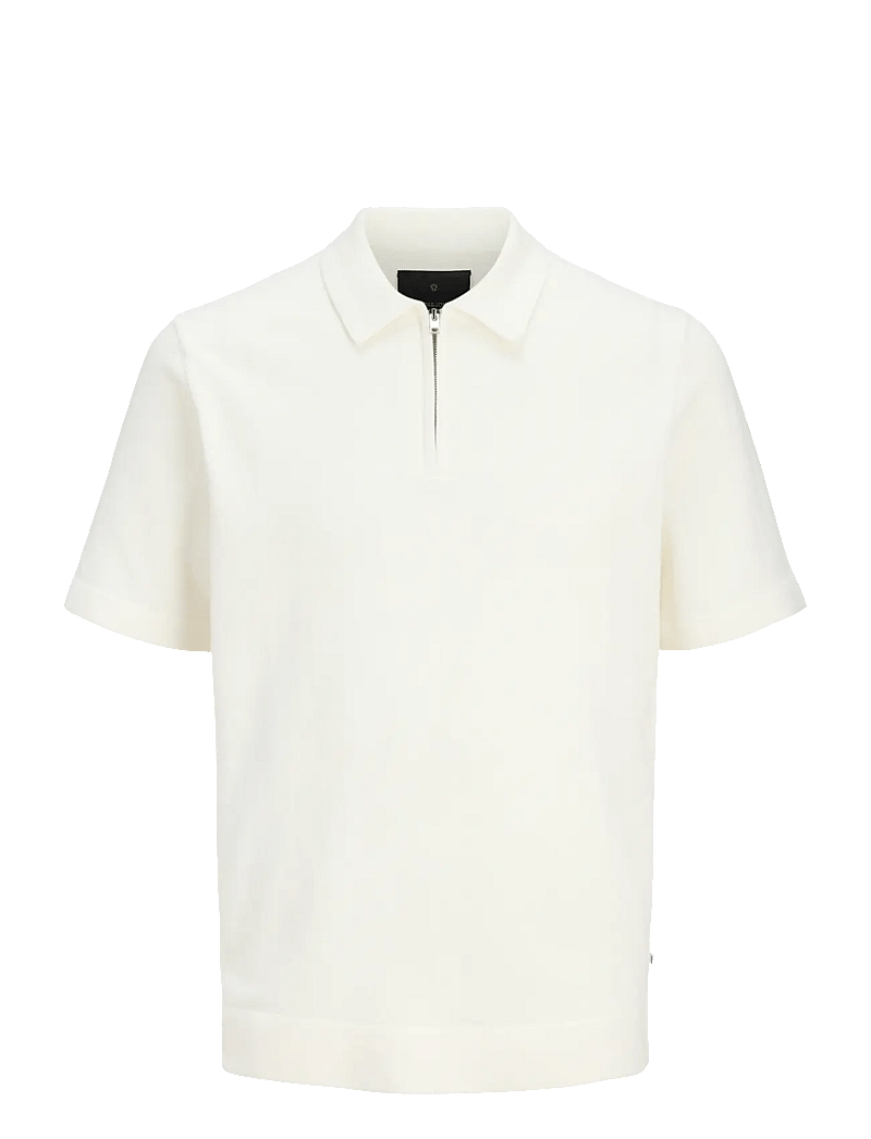 Jack & Jones - JPRBLAMILANO SPRING KNIT ZIP POLO SS SN - polostrik - cloud dancer - 1