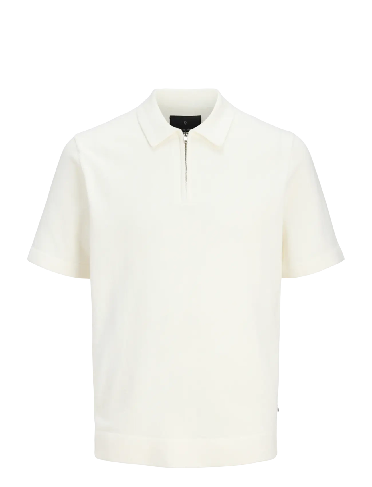 Jack & Jones JPRBLAMILANO SPRING KNIT ZIP POLO SS SN - Tøj - CLOUD DANCER / cream