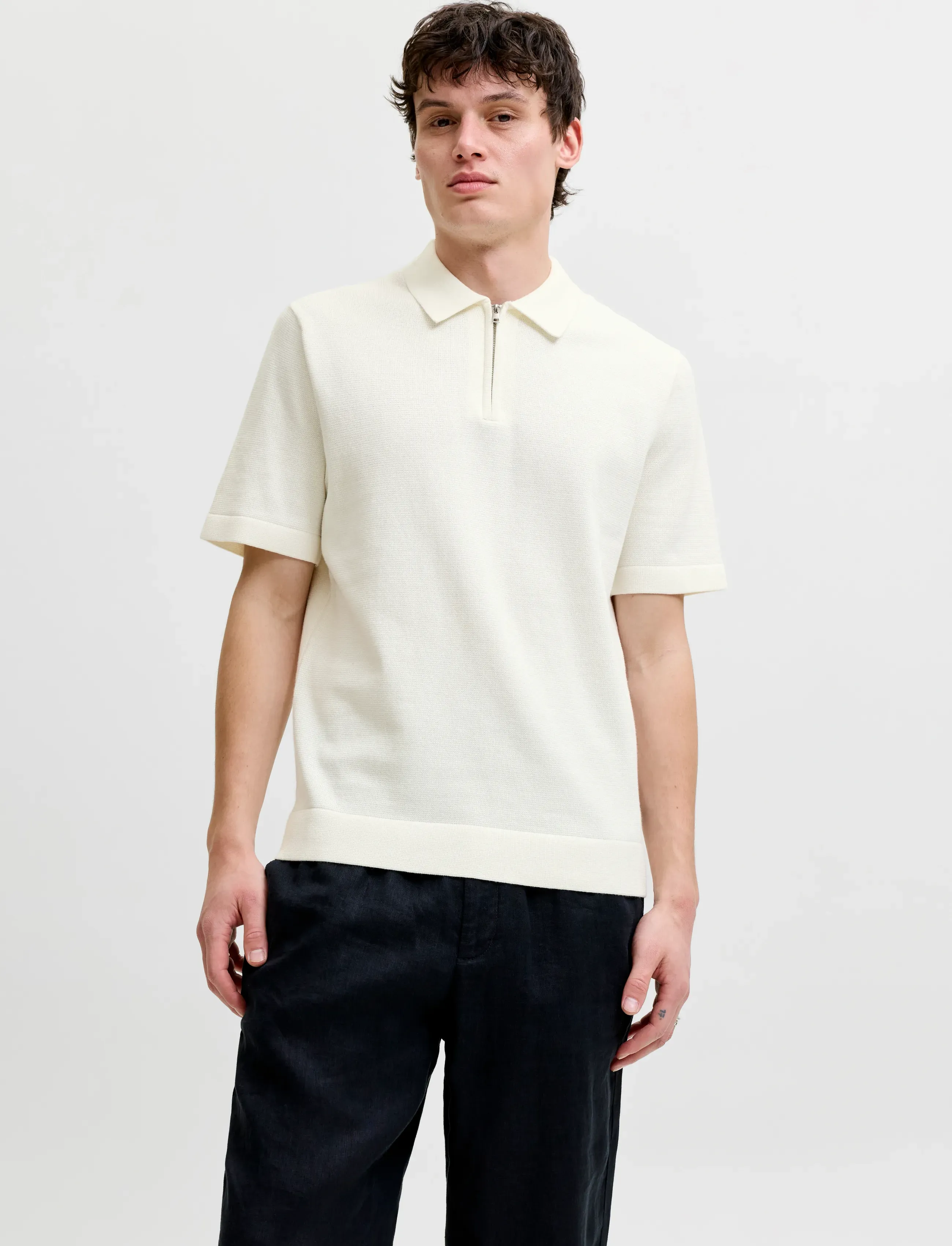 Jprblamilano Spring Knit Zip Polo Ss Sn