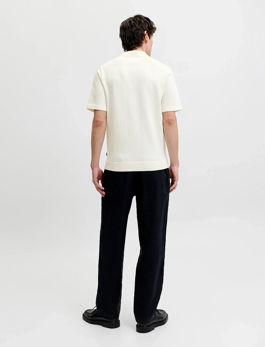Jack & Jones - JPRBLAMILANO SPRING KNIT ZIP POLO SS SN - stickade pikéer - cloud dancer - 2